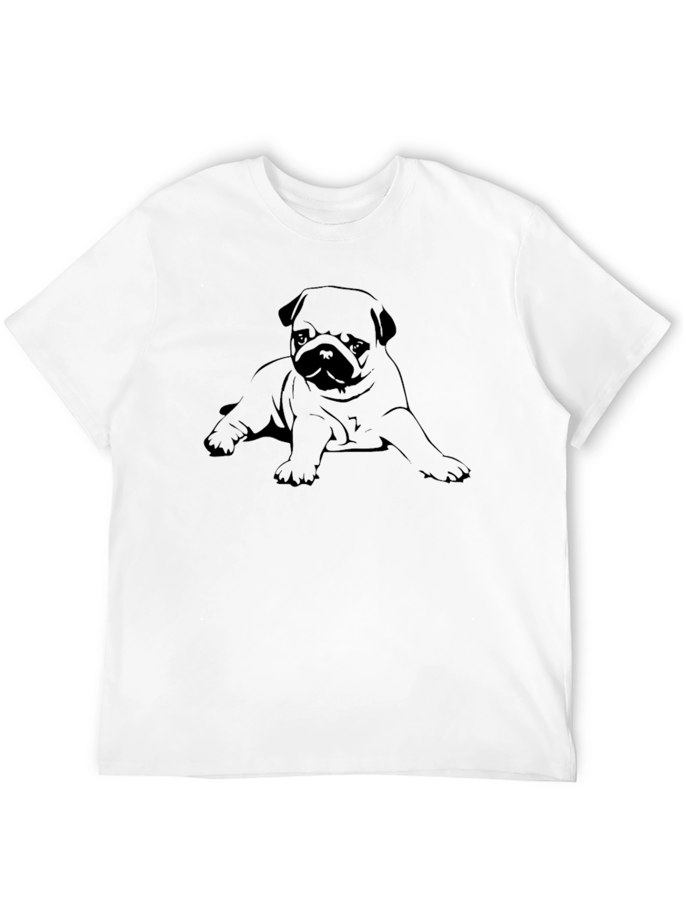 Pug Puppy Graphic Black T-Shirt