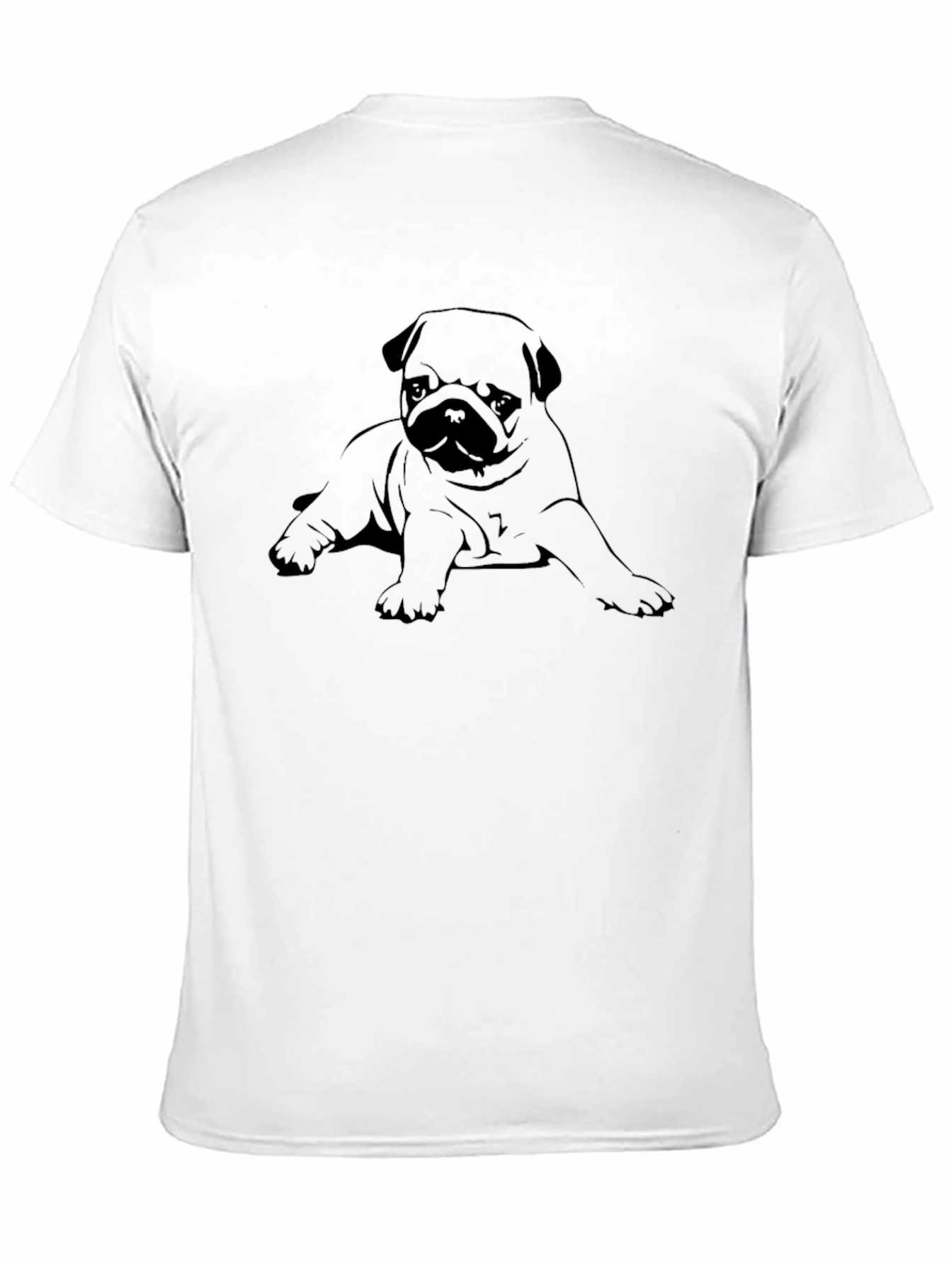 Pug Puppy Graphic Black T-Shirt