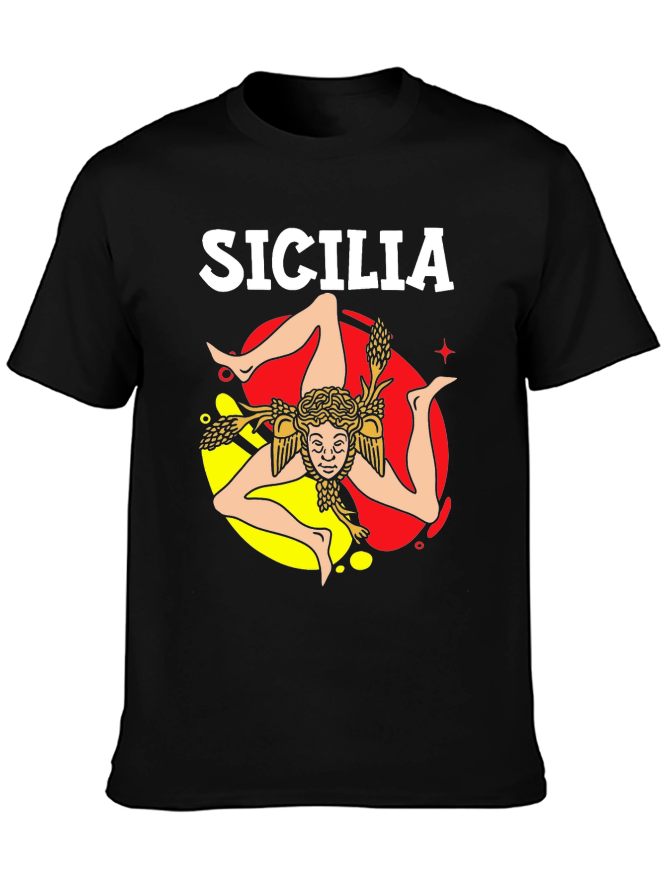 Sicilia T-Shirt Trinacria Symbol Design