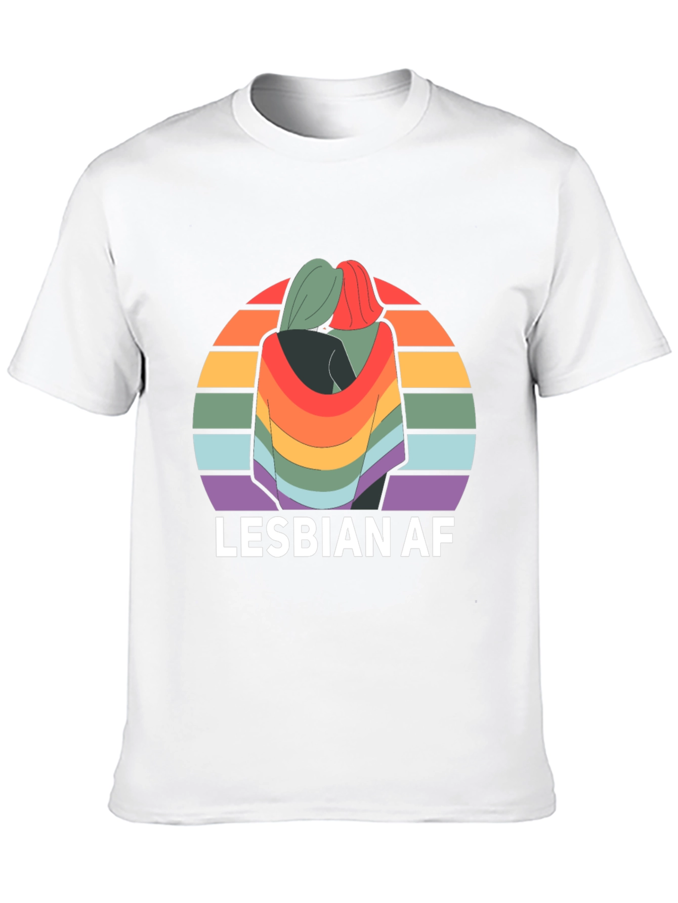 Lesbian AF Rainbow Graphic T-Shirt