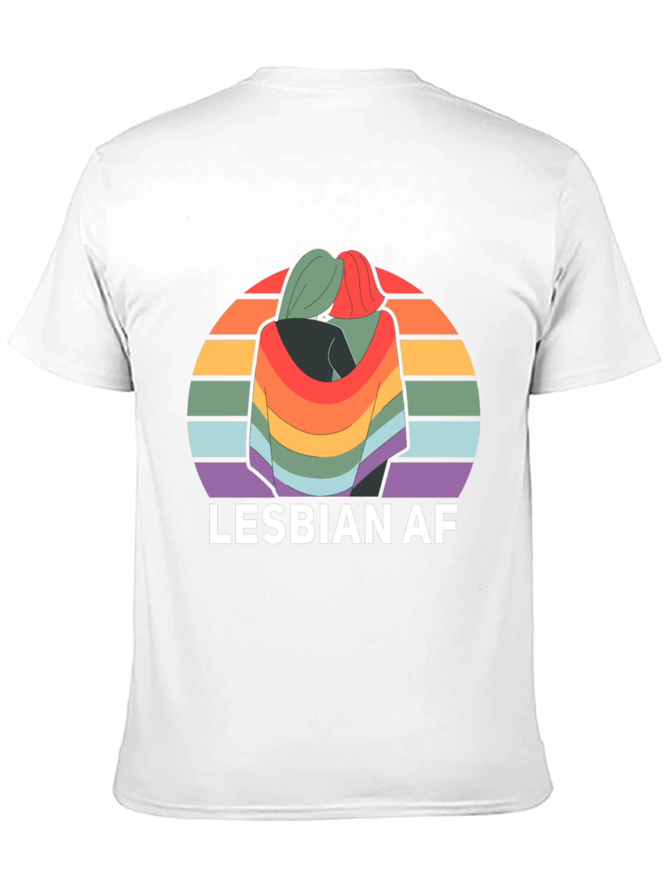 Lesbian AF Rainbow Graphic T-Shirt