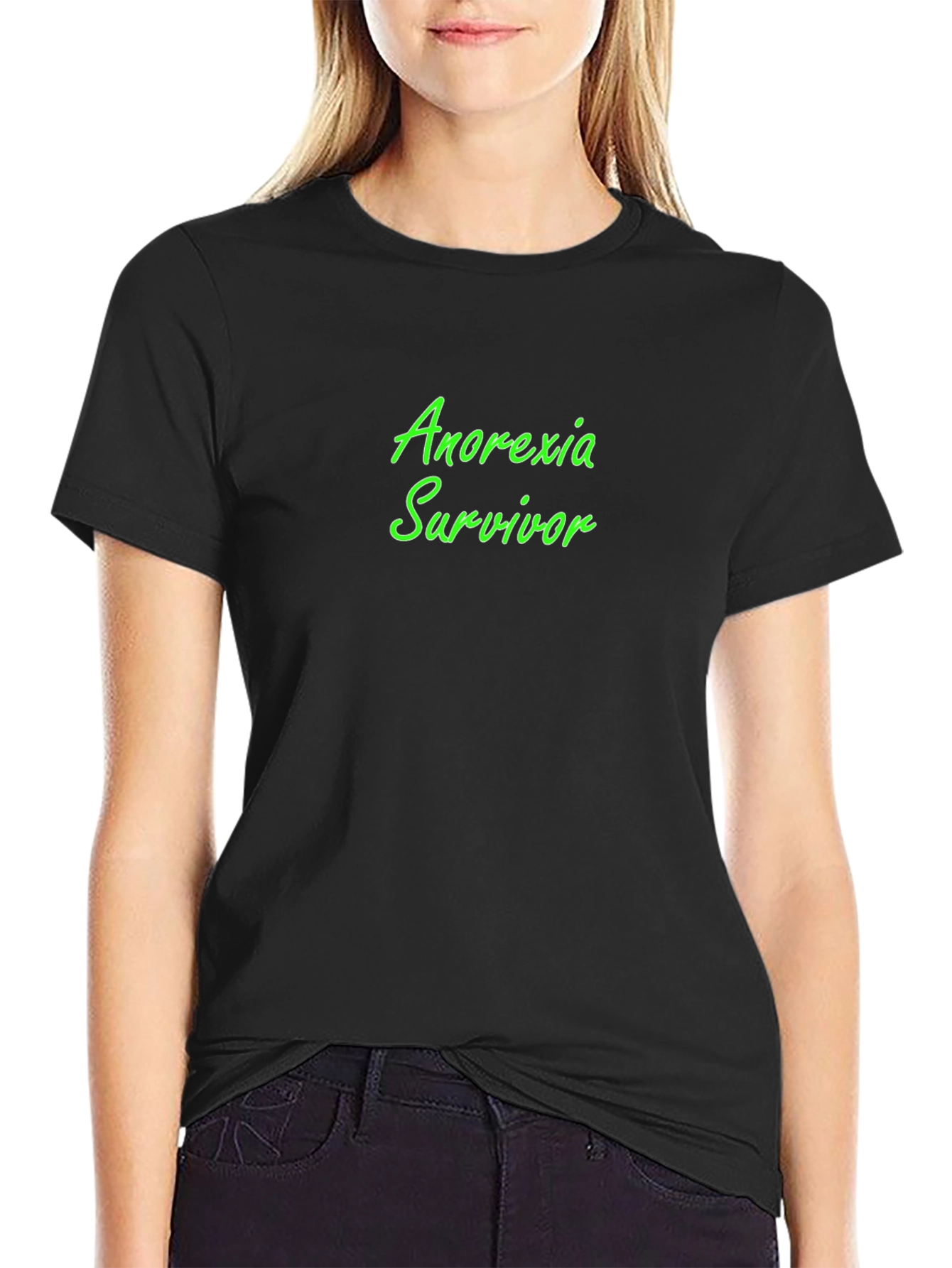 Anorexia Survivor Black Tee
