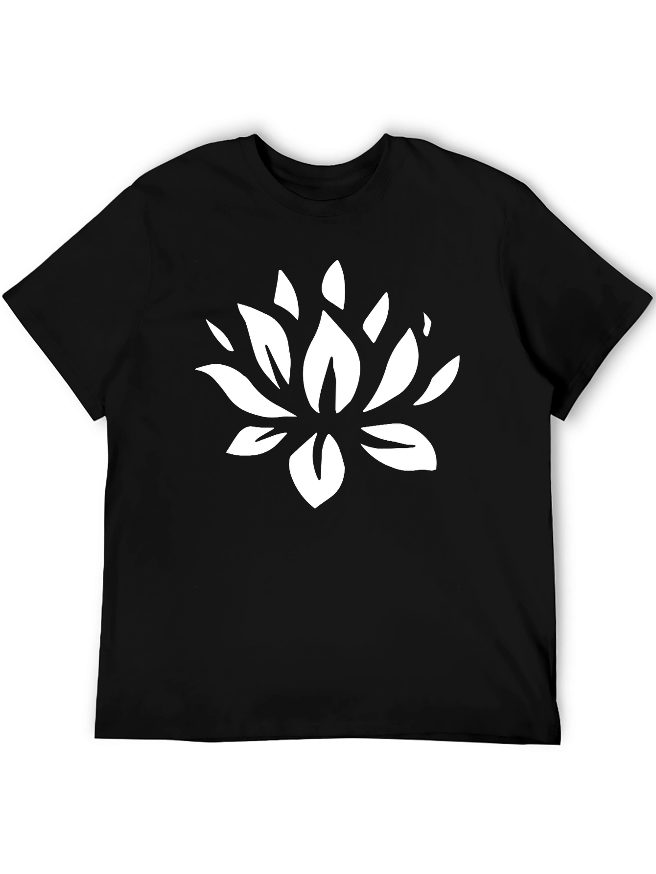 Lotus Flower Graphic Black T-Shirt