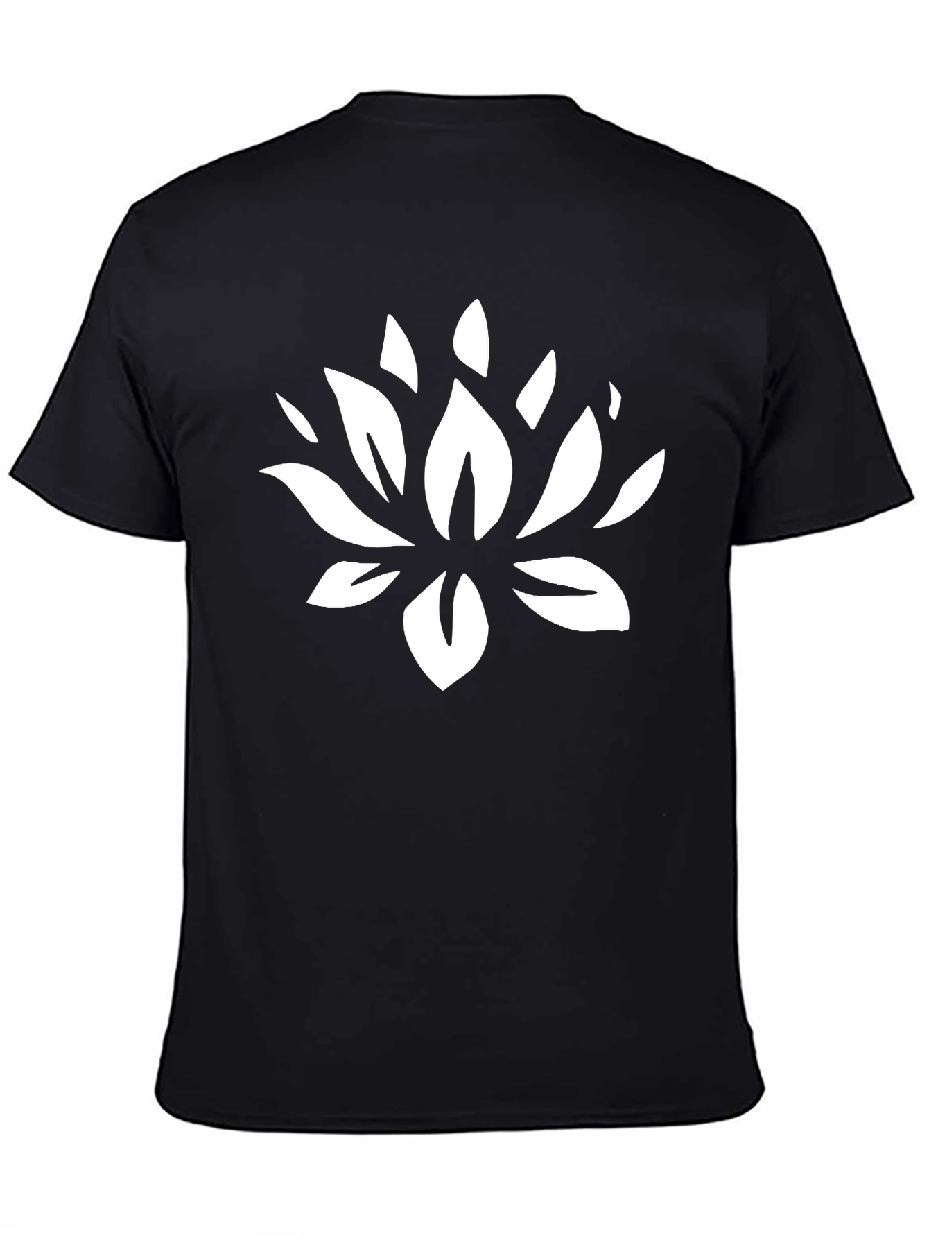 Lotus Flower Graphic Black T-Shirt