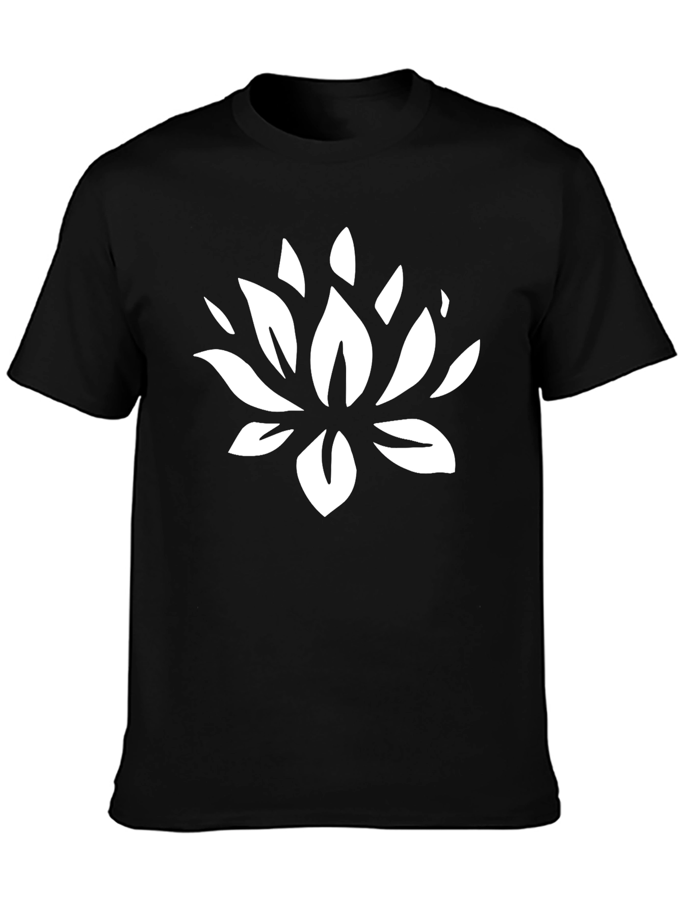 Lotus Flower Graphic Black T-Shirt