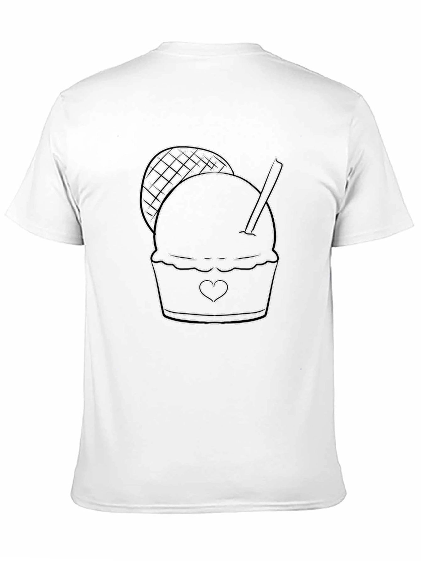 Ice Cream Graphic Tee - Black Cotton Blend T-Shirt