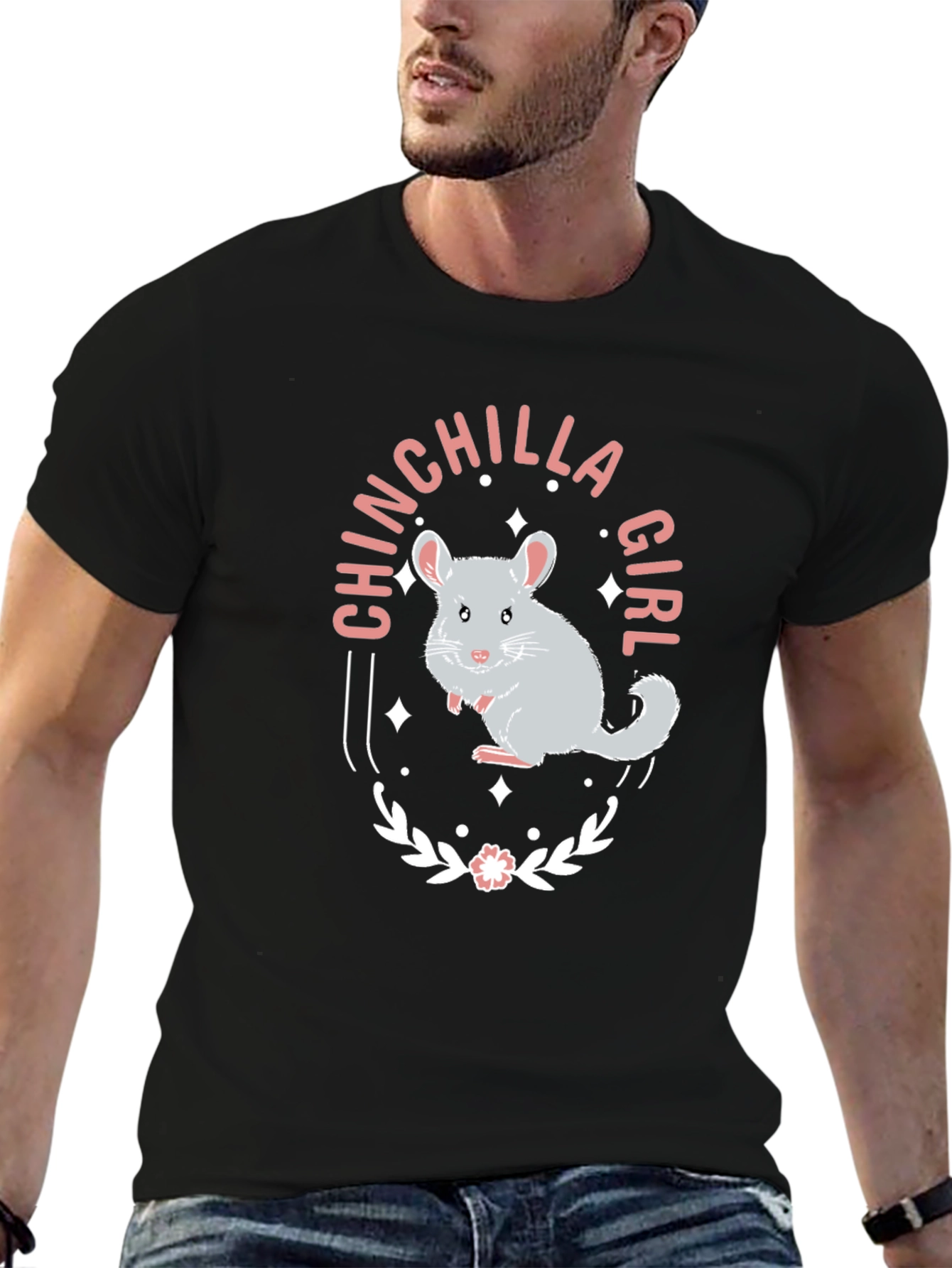 Chinchilla Girl Graphic Tee - Cute Animal Lover Shirt