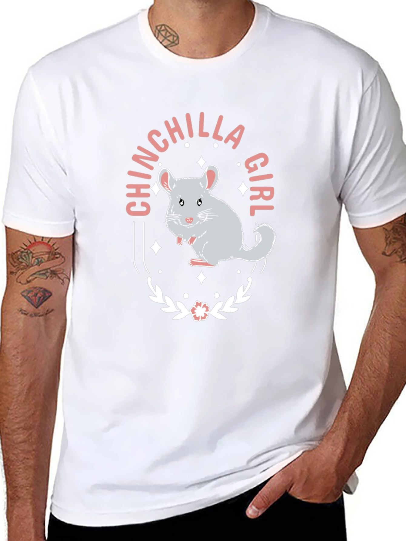 Chinchilla Girl Graphic Tee - Cute Animal Lover Shirt
