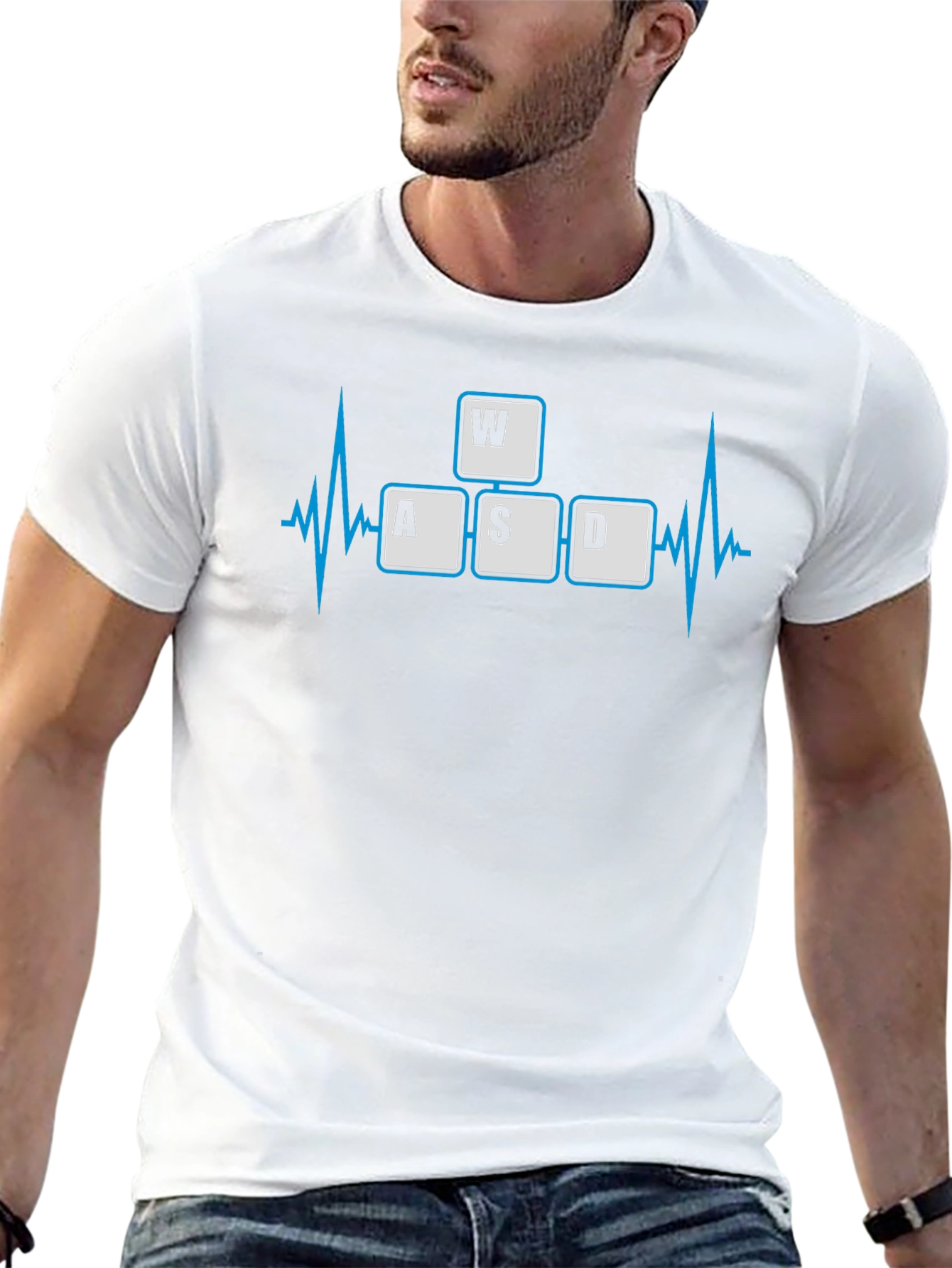 Gamer Heartbeat T-Shirt - WASD Keys