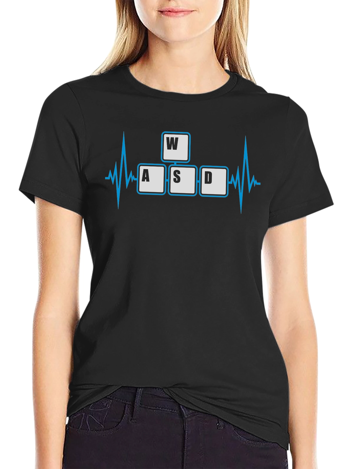 Gamer Heartbeat T-Shirt - WASD Keys