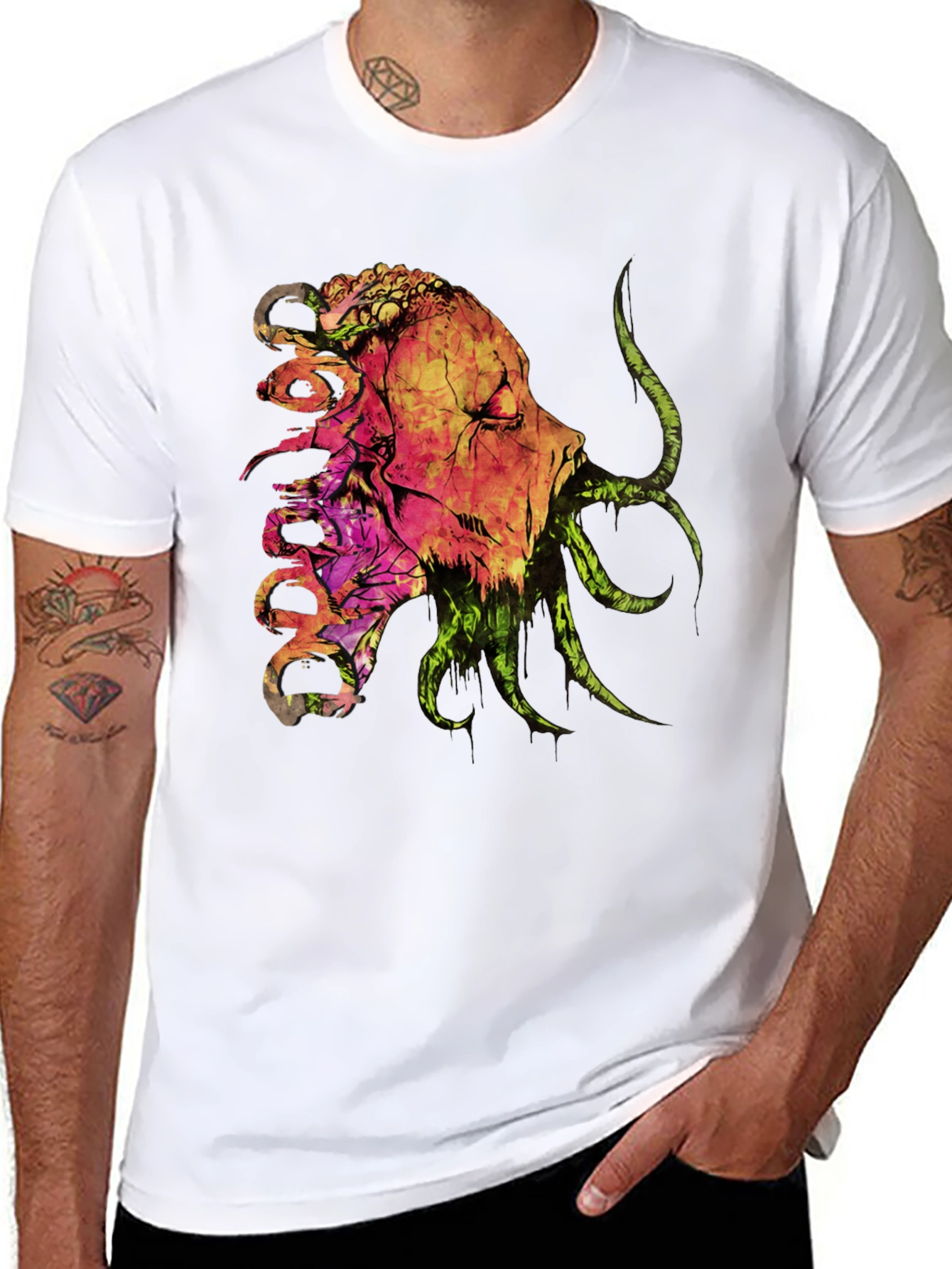 Horror Graphic Print Black T-Shirt