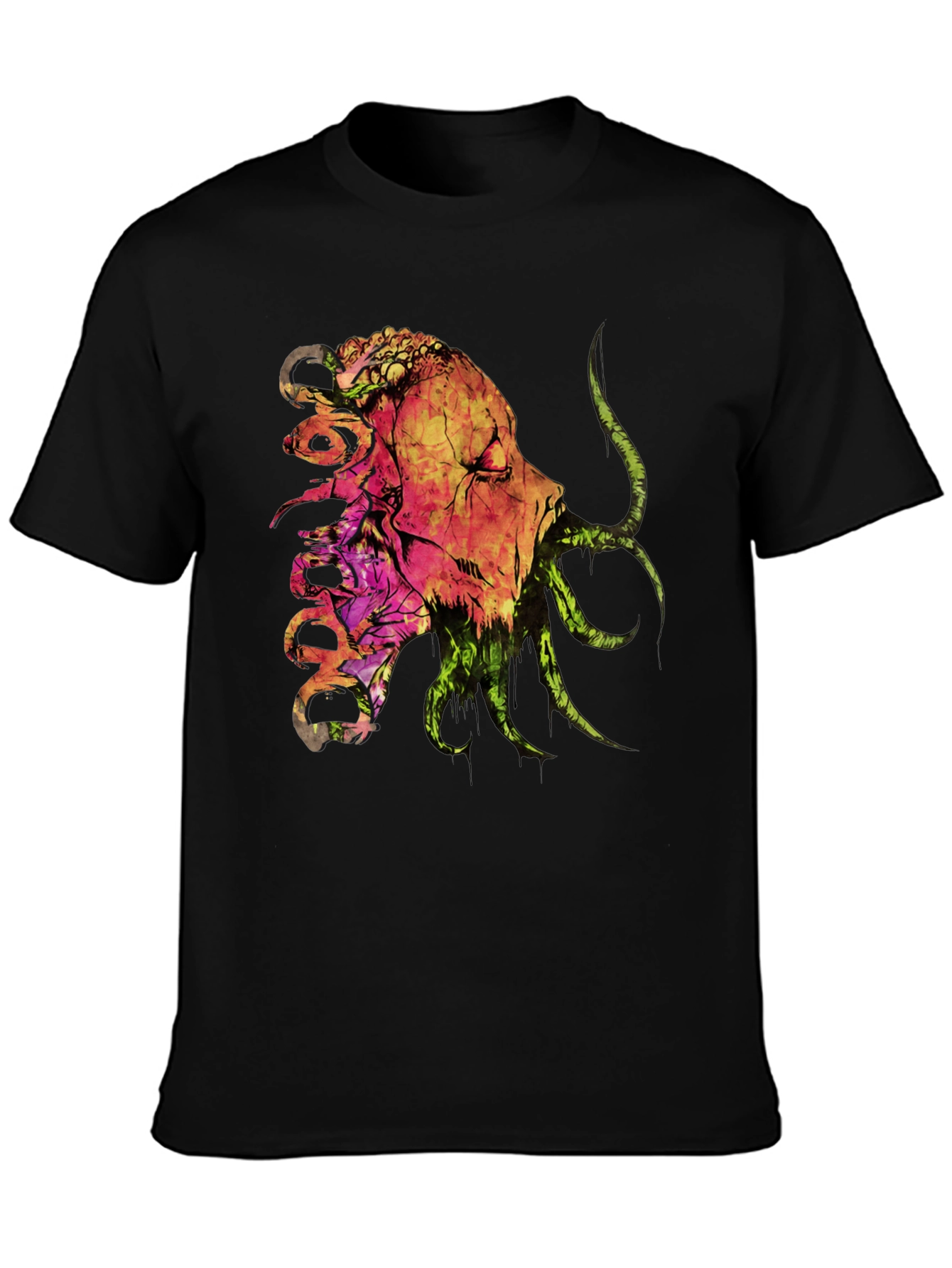 Horror Graphic Print Black T-Shirt