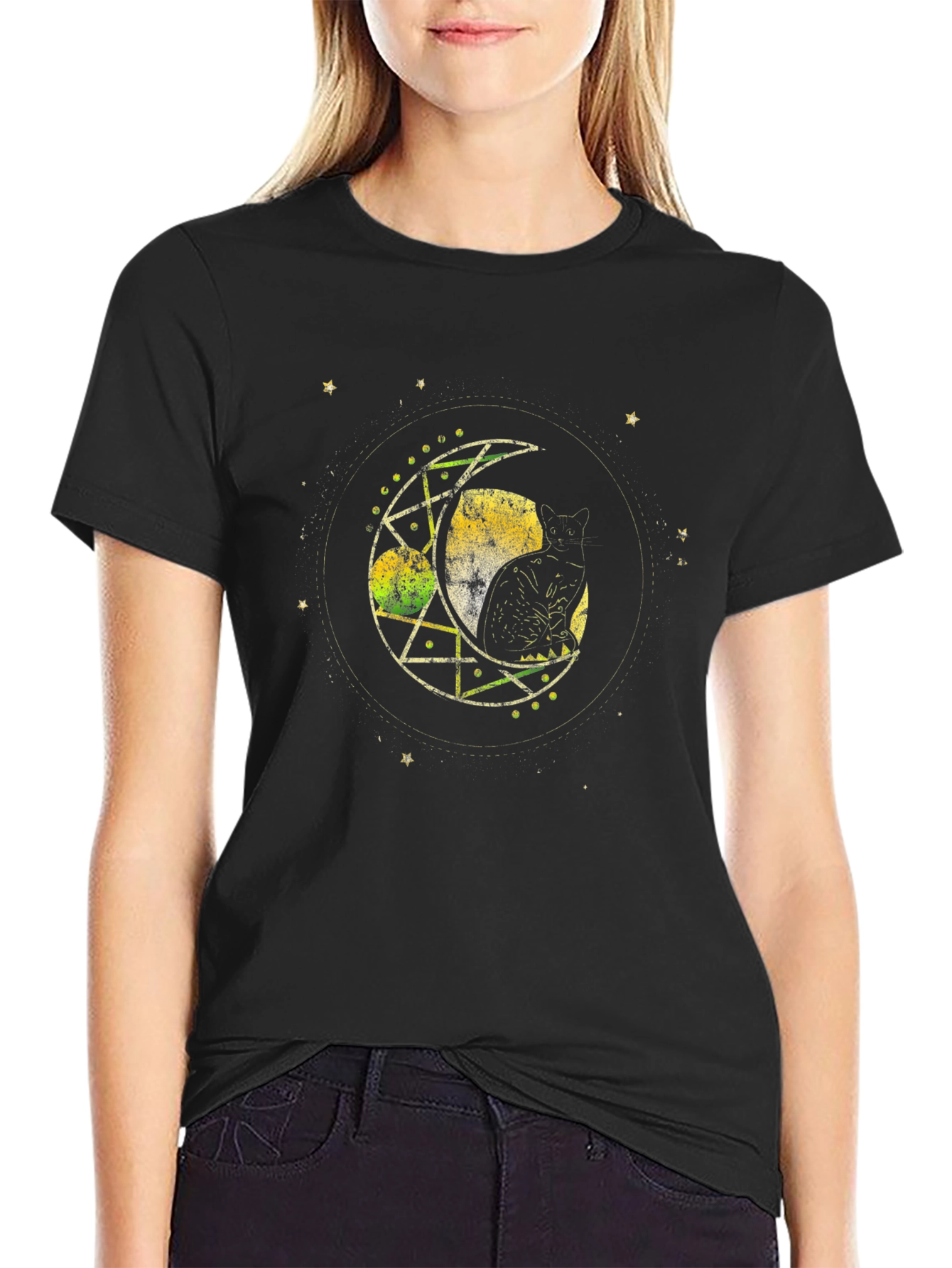 Celestial Cat Moon T-Shirt