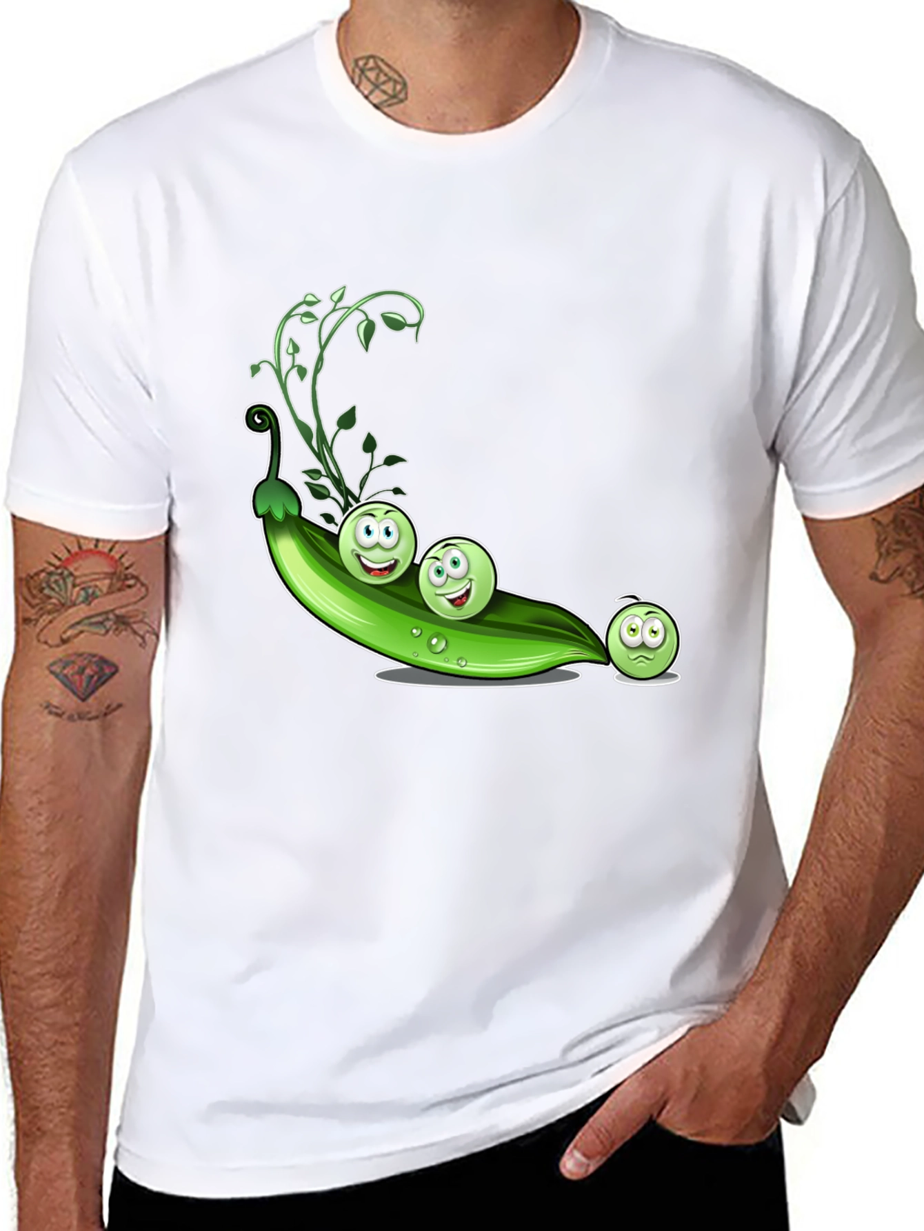 Funny Three Peas in a Pod Graphic T-Shirt