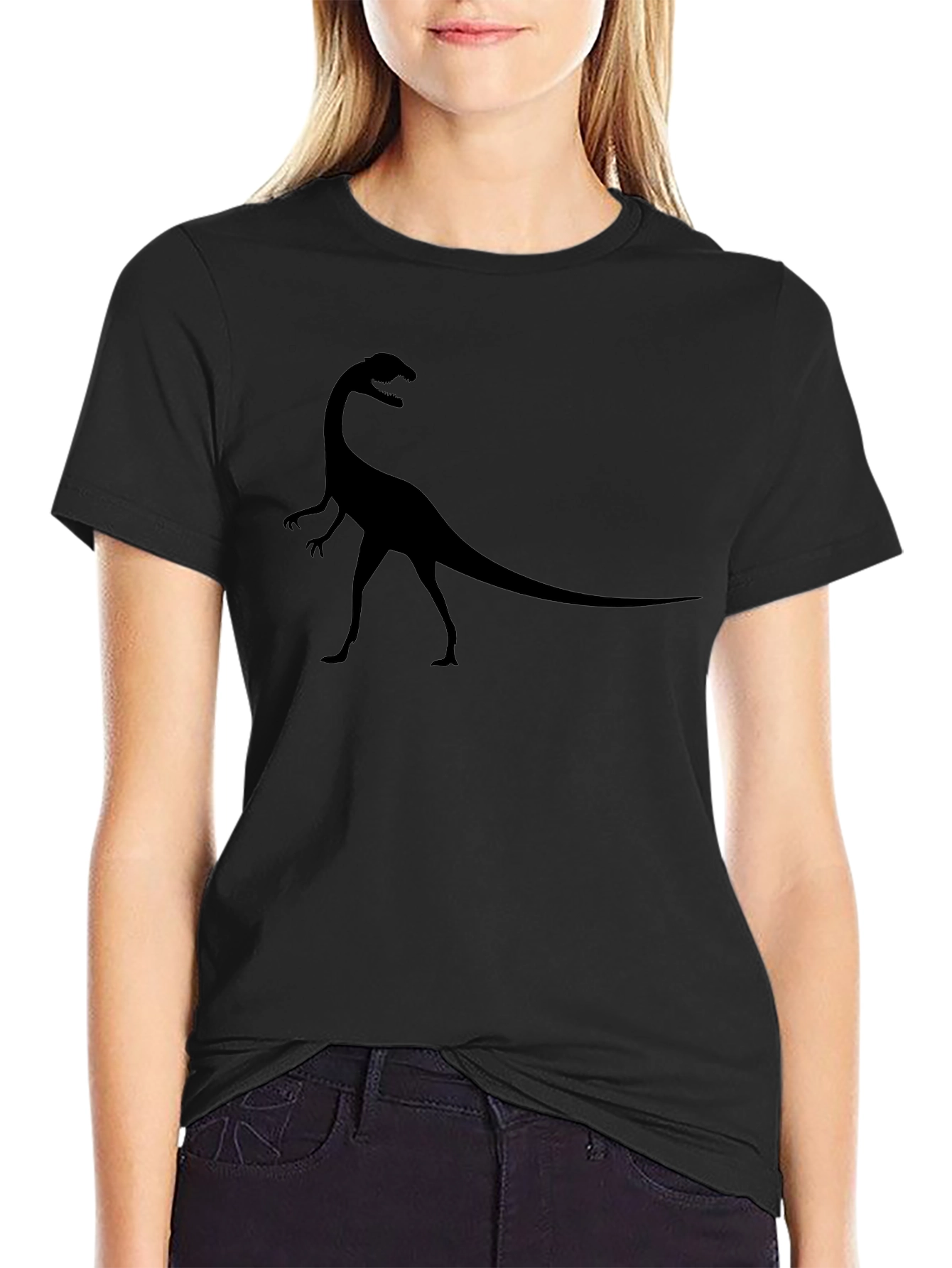 Dinosaur Silhouette Graphic Tee - Black