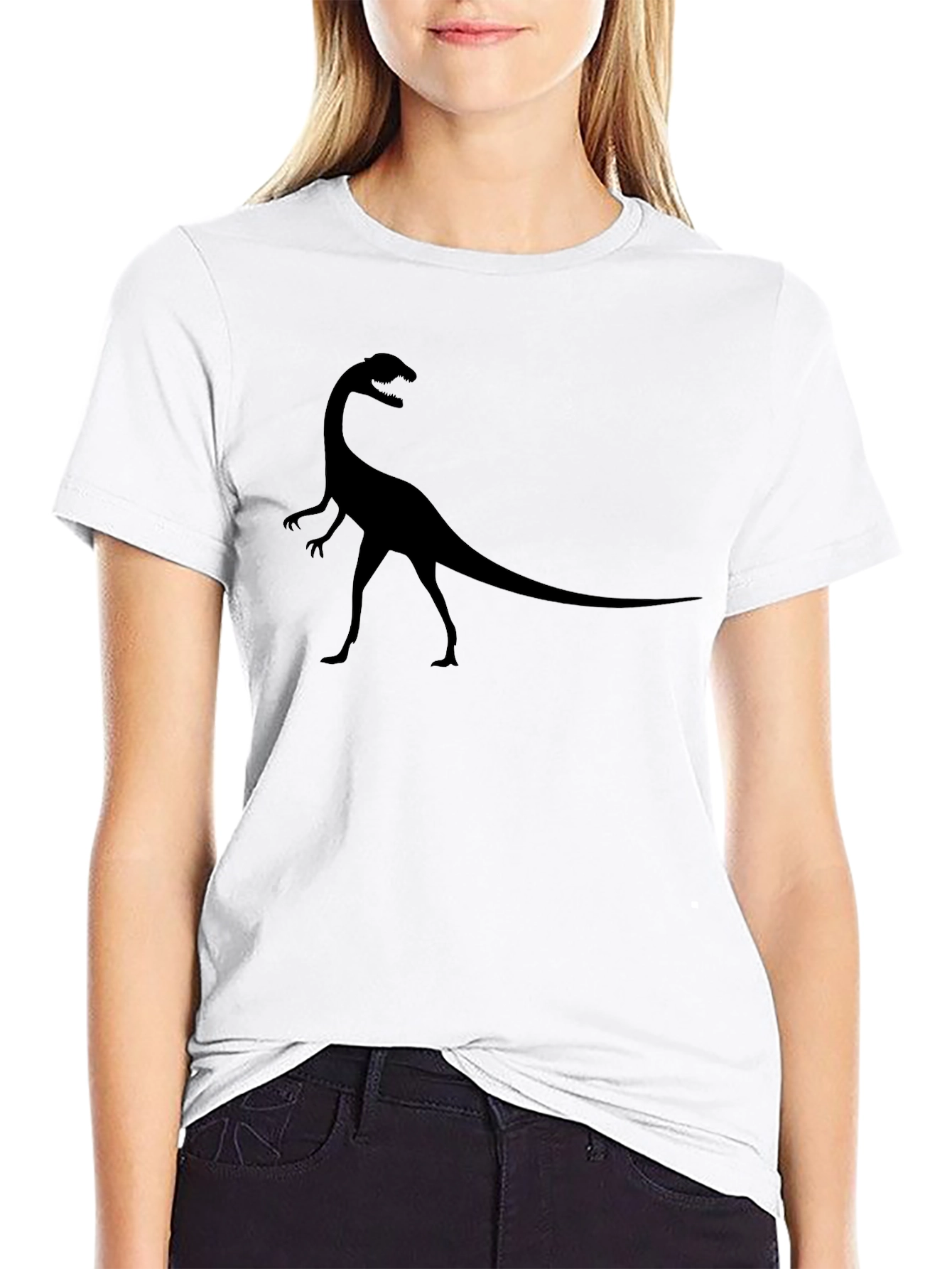 Dinosaur Silhouette Graphic Tee - Black