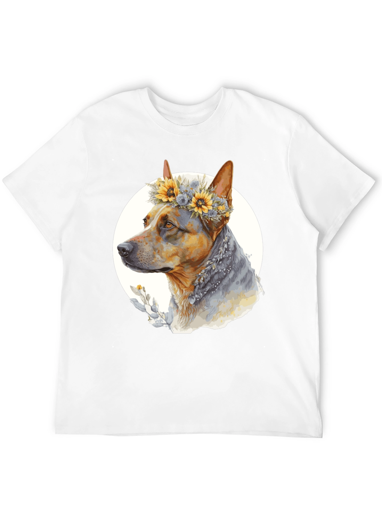 Dog with Floral Crown T-Shirt - Unisex