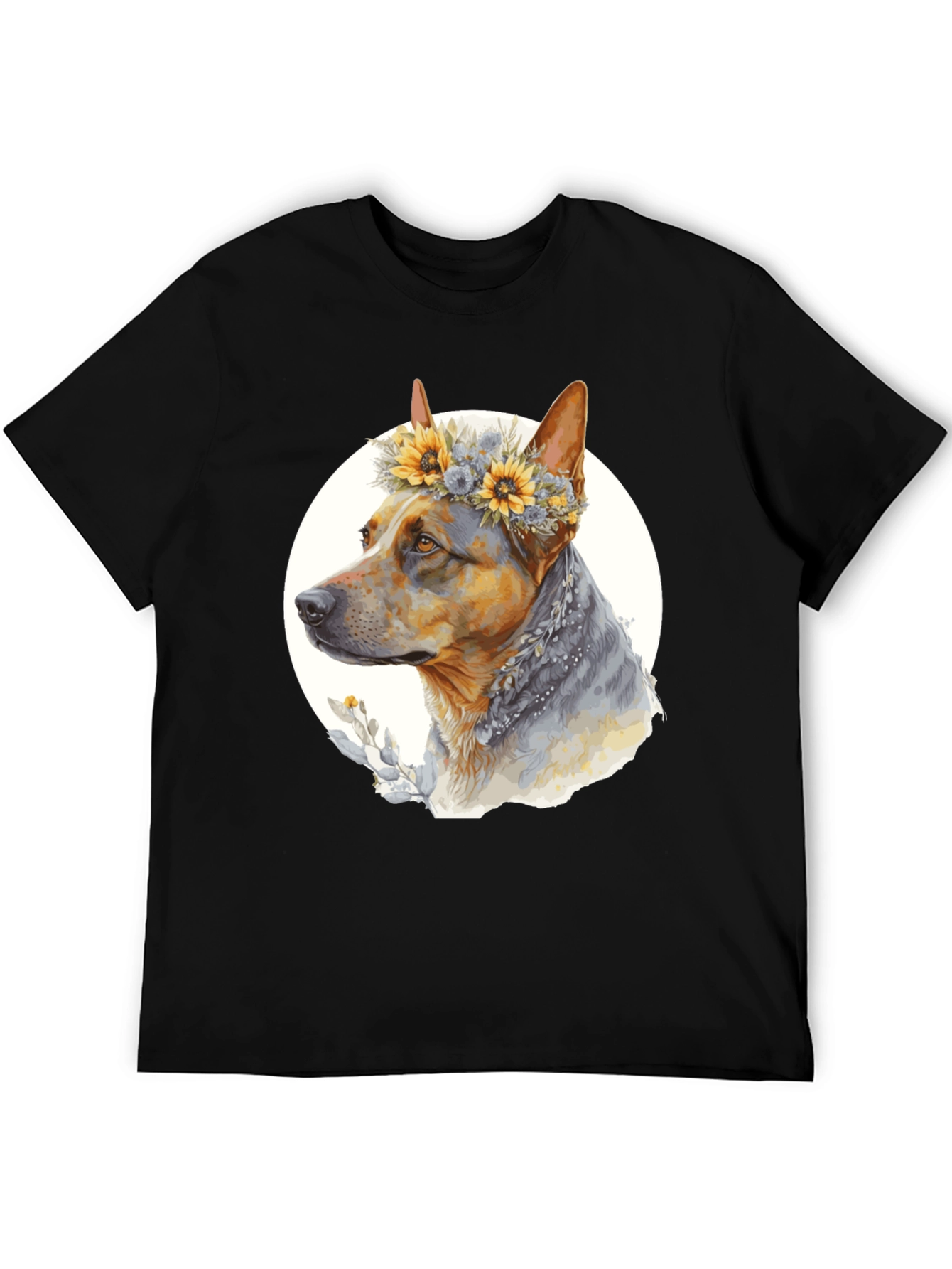 Dog with Floral Crown T-Shirt - Unisex