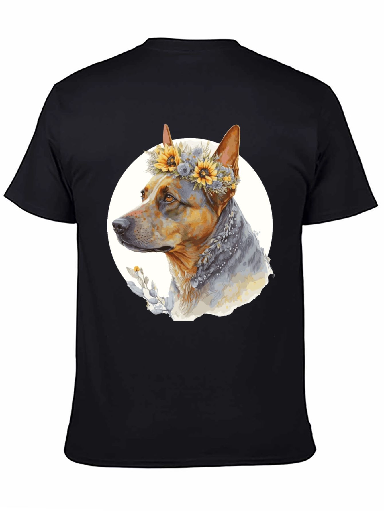 Dog with Floral Crown T-Shirt - Unisex