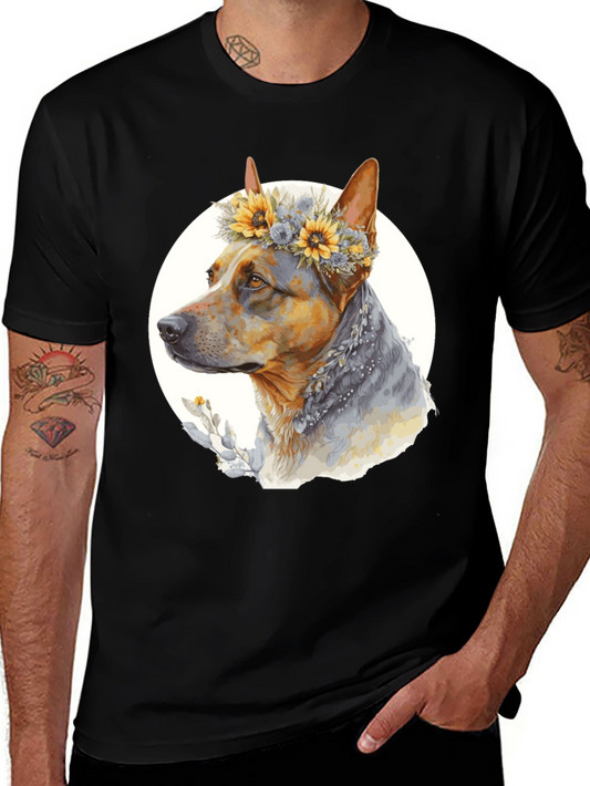 Dog with Floral Crown T-Shirt - Unisex