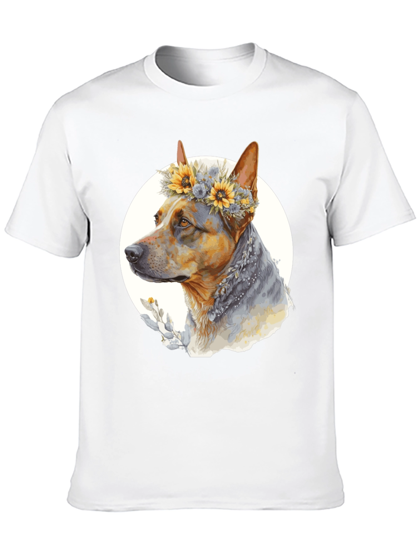 Dog with Floral Crown T-Shirt - Unisex