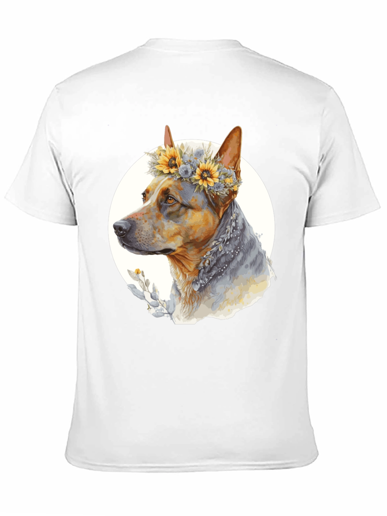 Dog with Floral Crown T-Shirt - Unisex