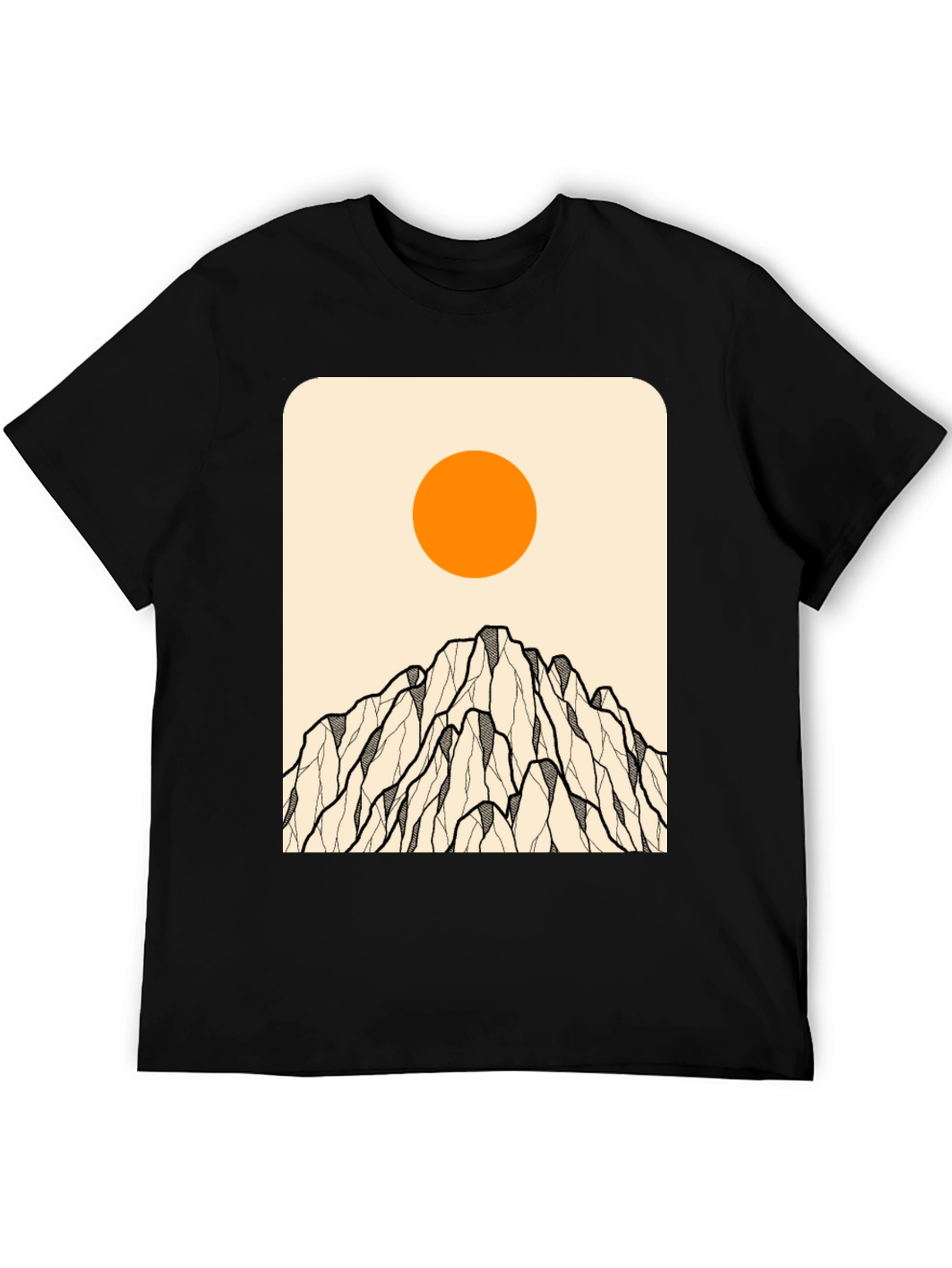 Minimalist Mountain & Sun Graphic Tee