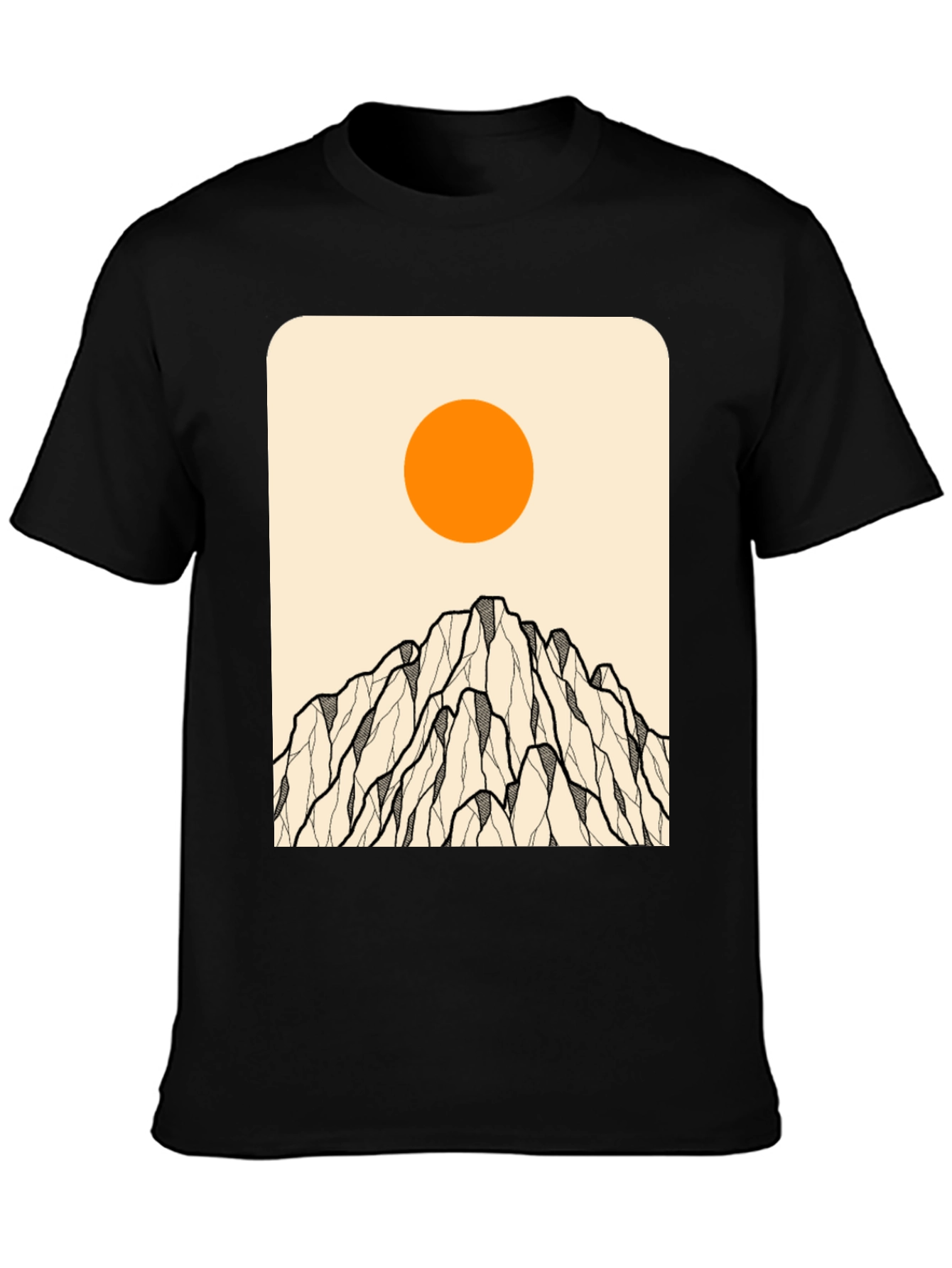 Minimalist Mountain & Sun Graphic Tee