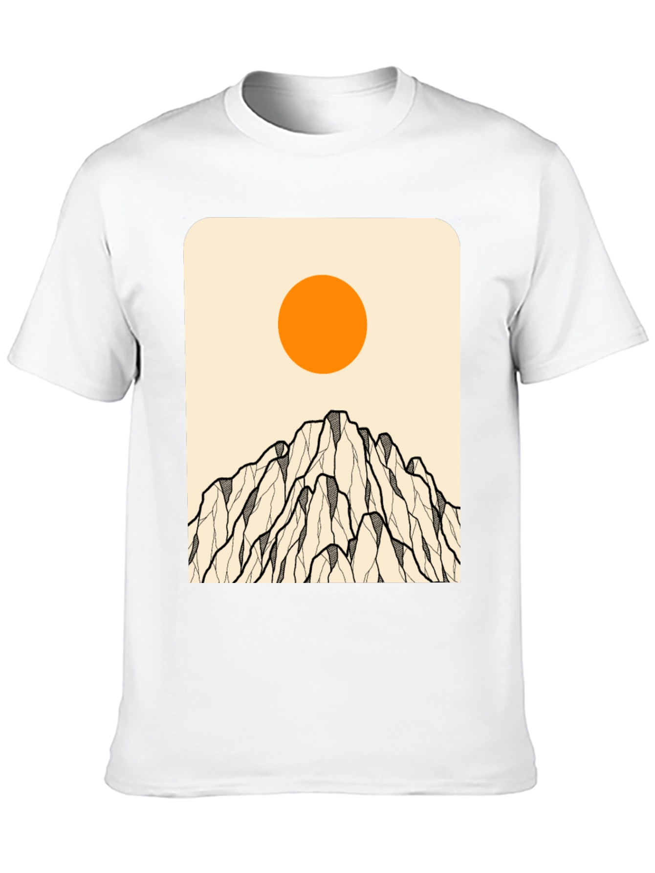 Minimalist Mountain & Sun Graphic Tee