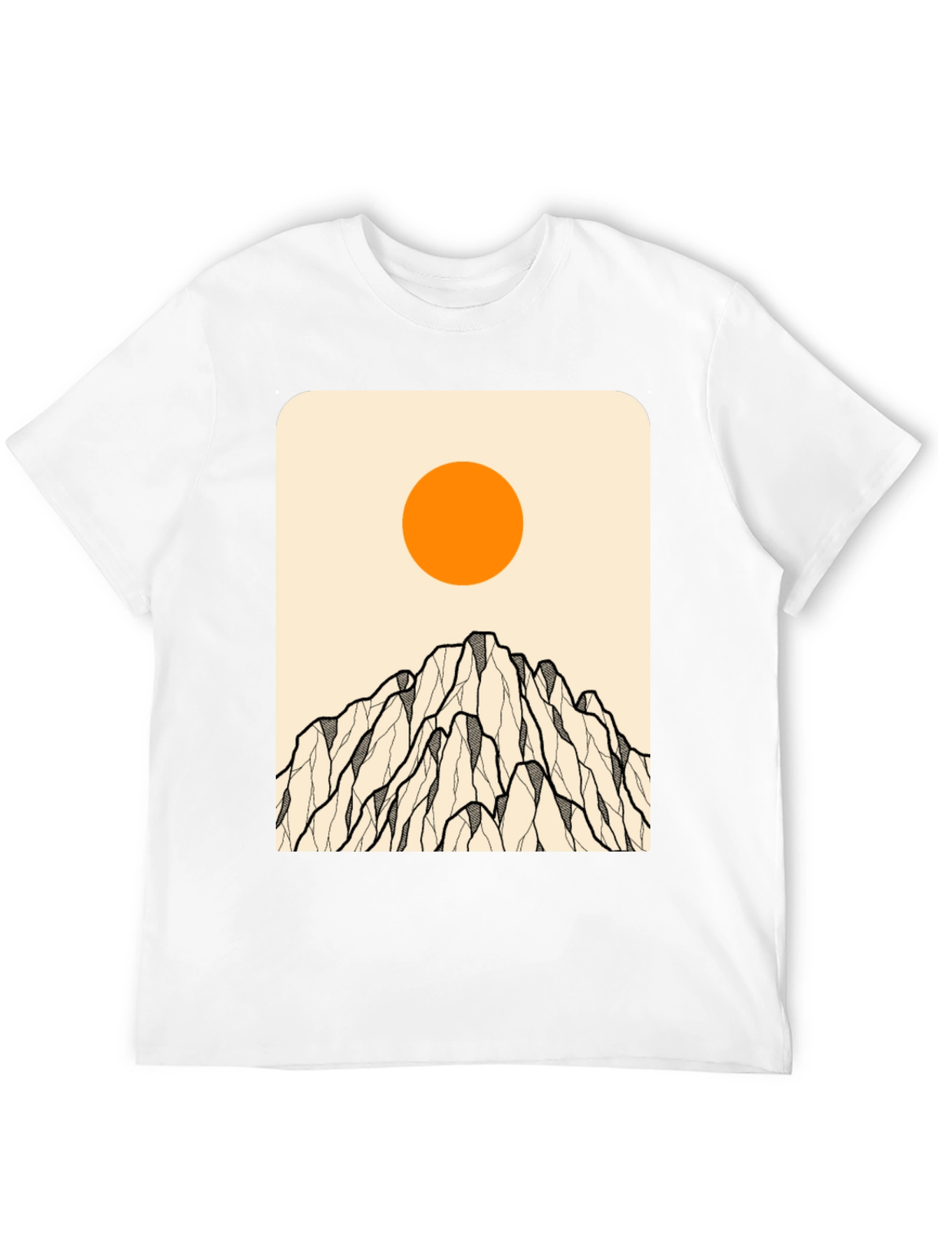 Minimalist Mountain & Sun Graphic Tee