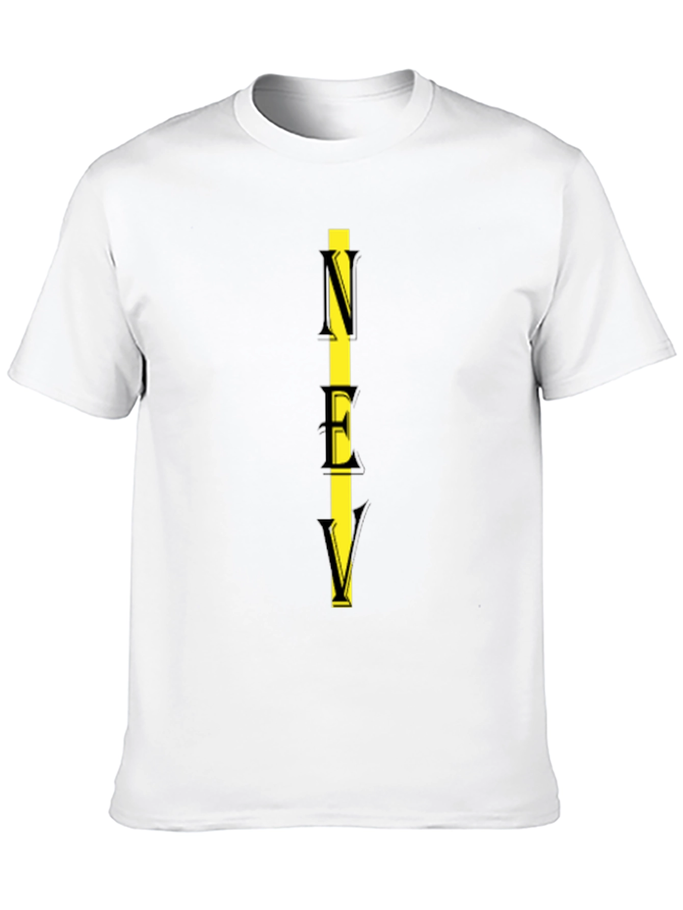 NEV Yellow Striped Black T-Shirt
