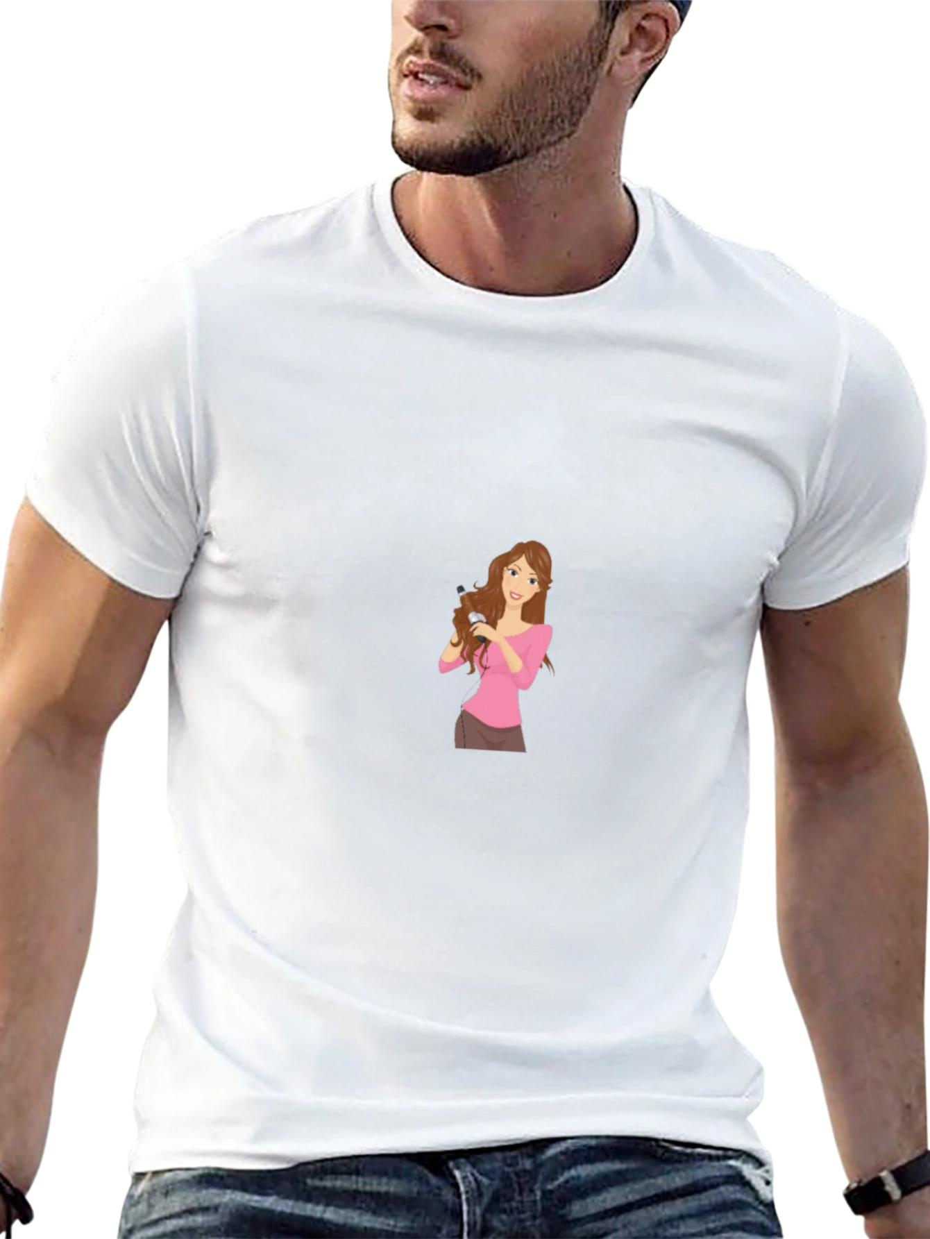 Black T-Shirt with Graphic Print