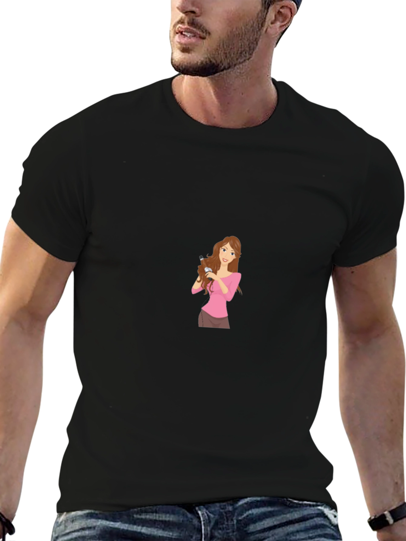 Black T-Shirt with Graphic Print