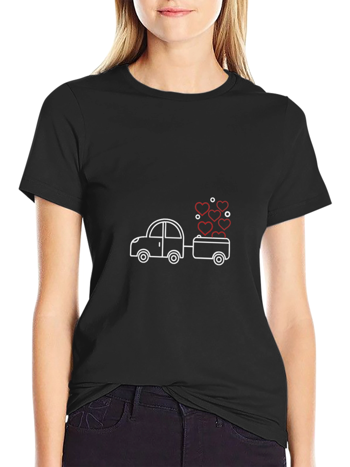 Love on Wheels T-Shirt - Heart Car Design