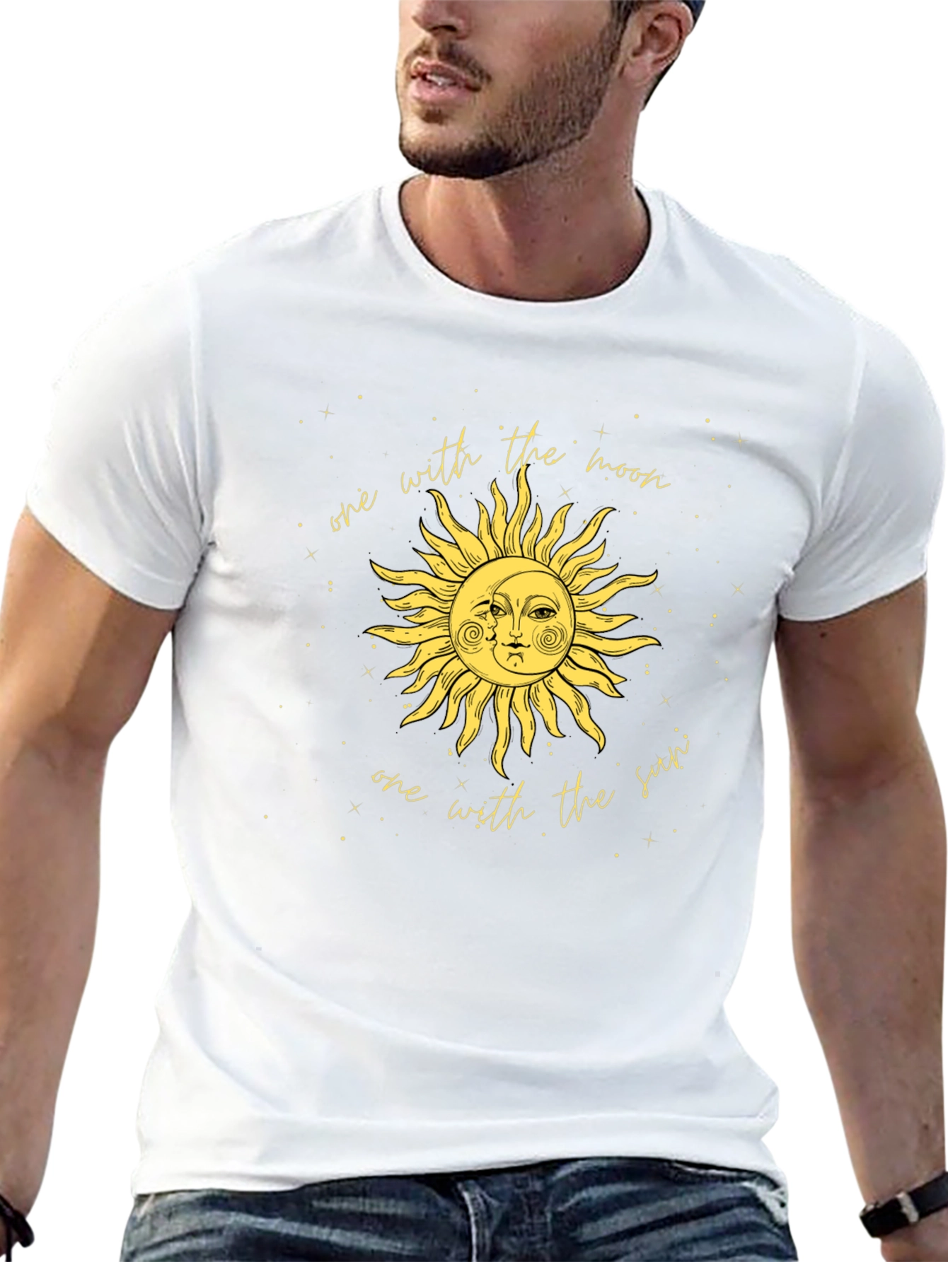 Sun & Moon Graphic Tee - Celestial Black T-Shirt