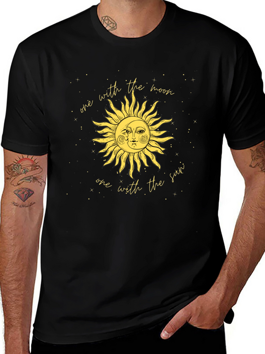 Sun & Moon Graphic Tee - Celestial Black T-Shirt