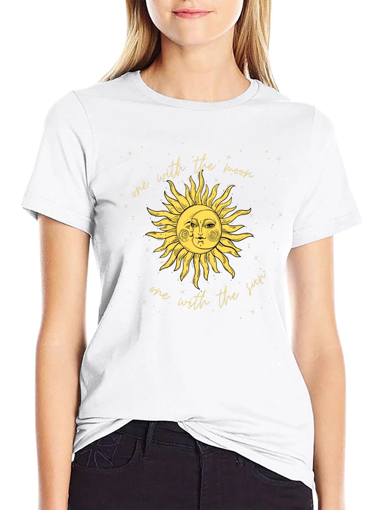 Sun & Moon Graphic Tee - Celestial Black T-Shirt