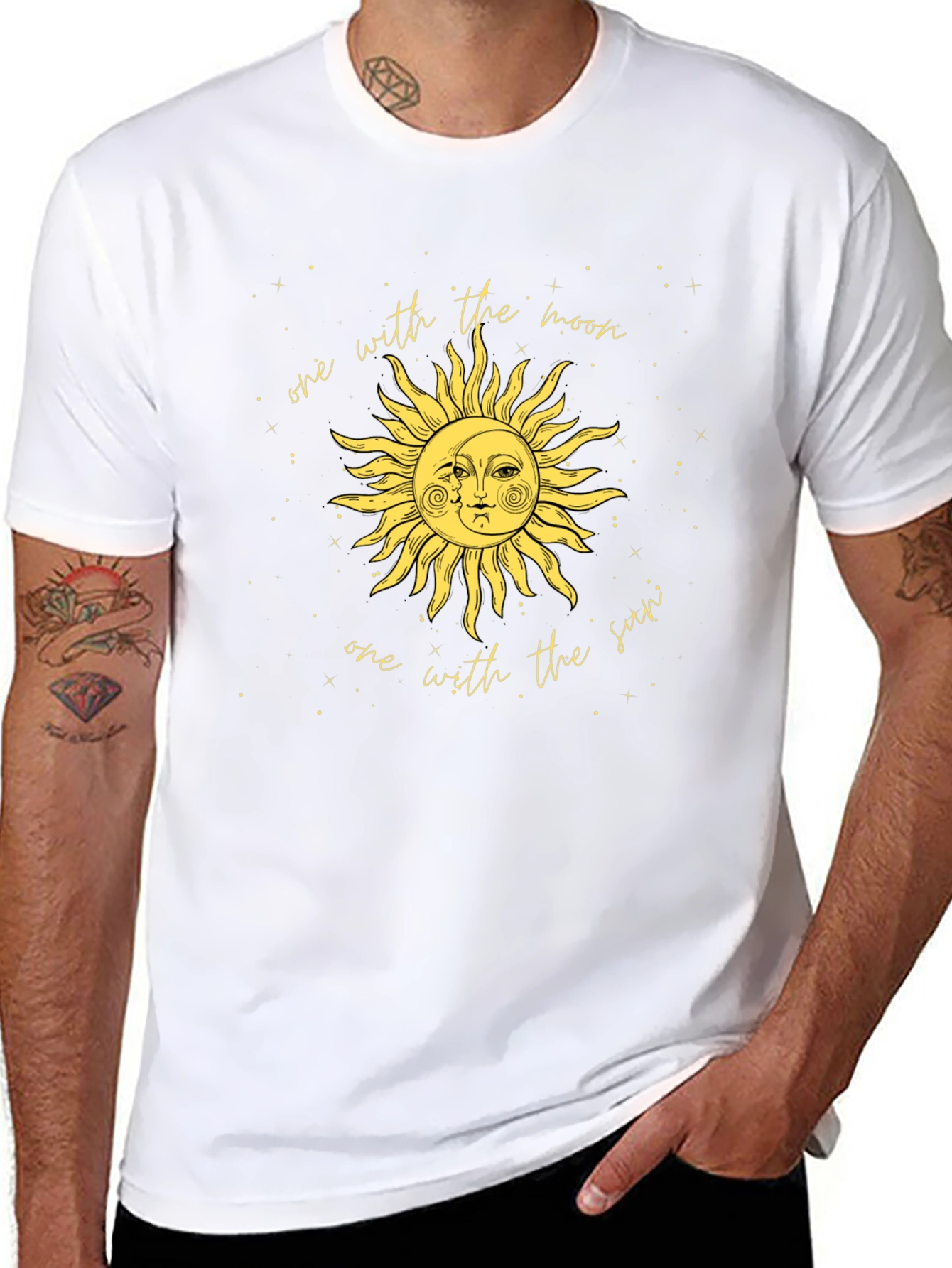 Sun & Moon Graphic Tee - Celestial Black T-Shirt