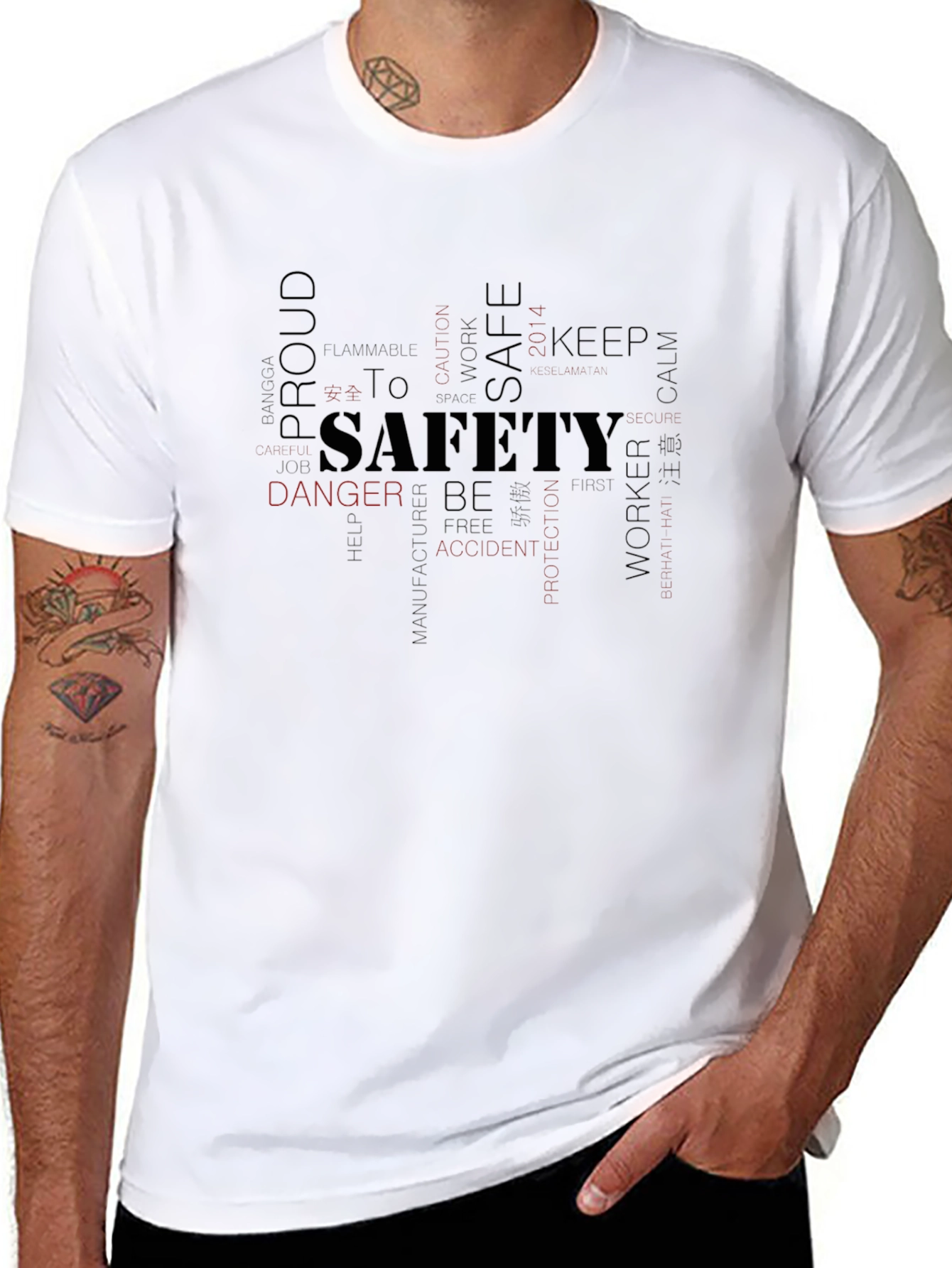Safety First Word Art Graphic T-Shirt