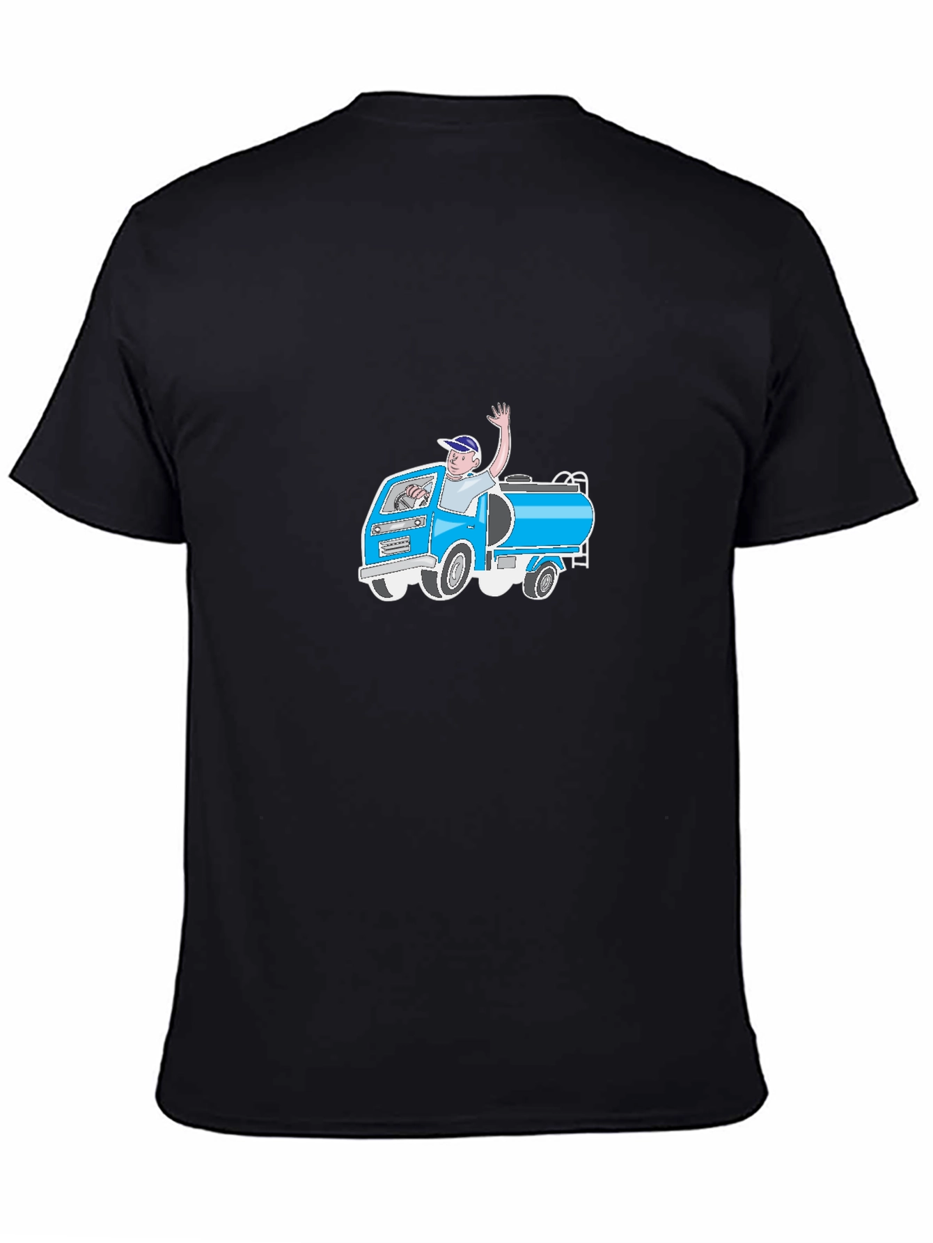 Cartoon Tank Truck Graphic T-Shirt