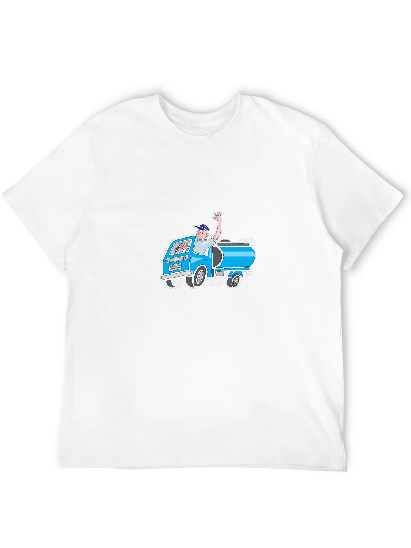 Cartoon Tank Truck Graphic T-Shirt