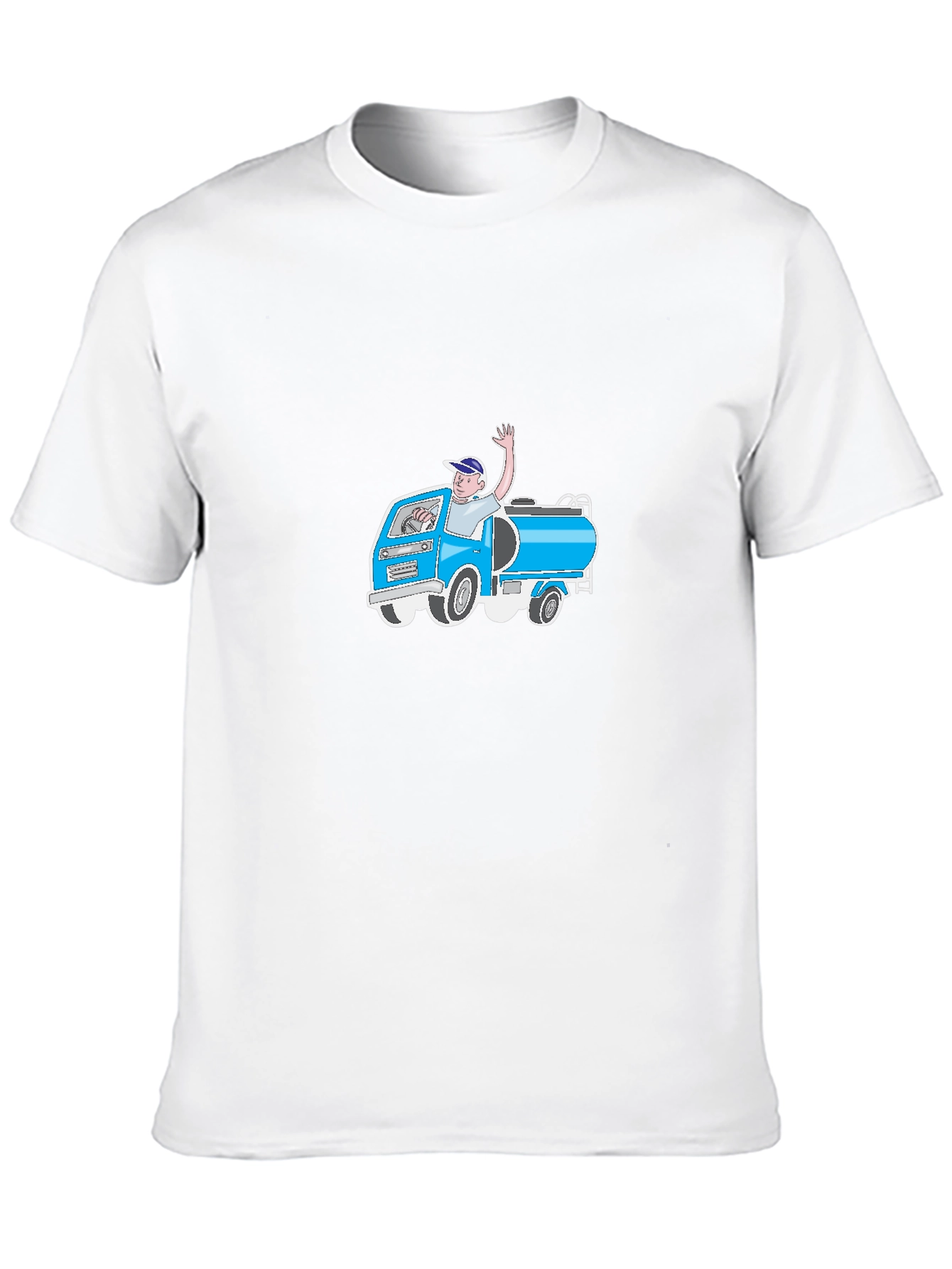 Cartoon Tank Truck Graphic T-Shirt