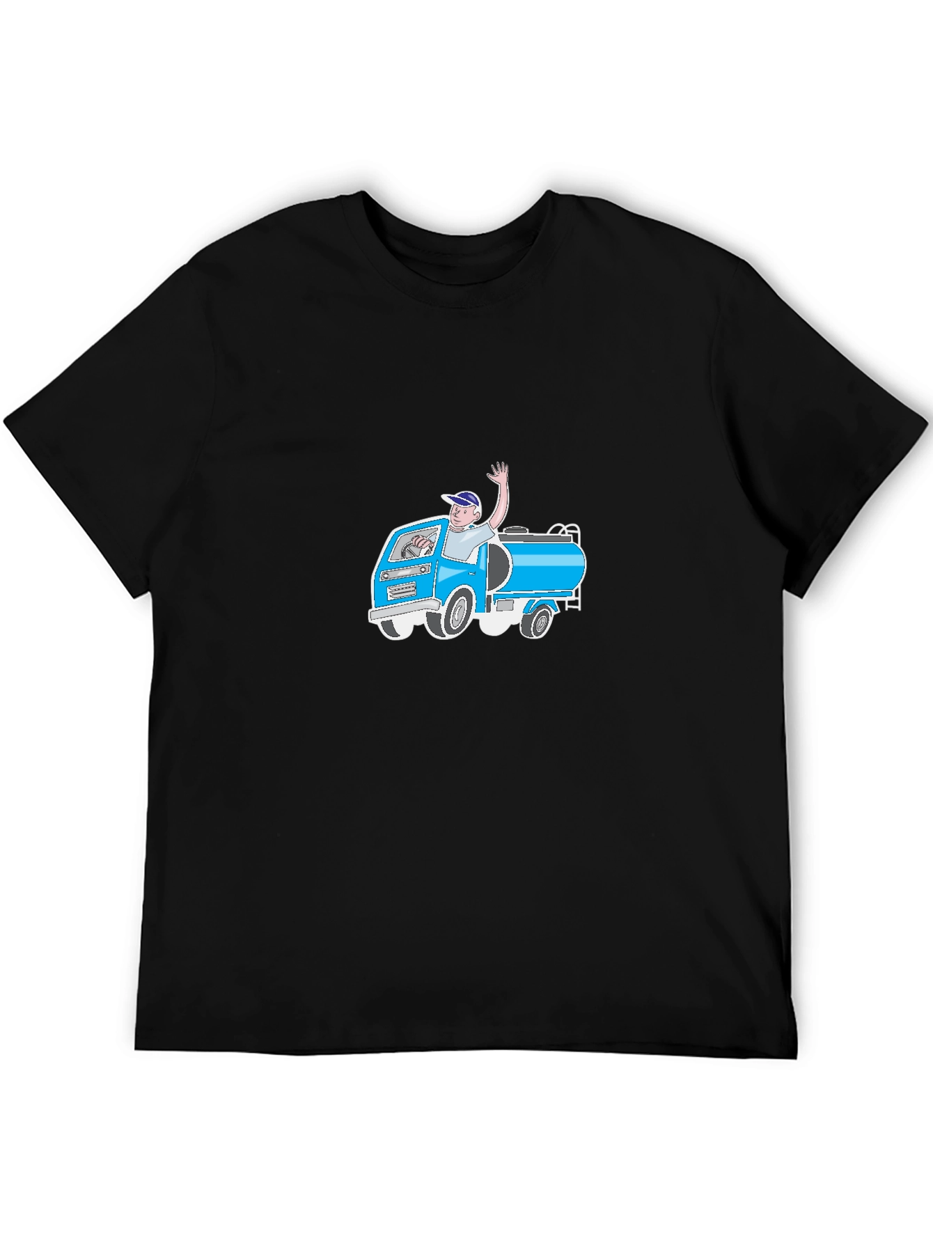 Cartoon Tank Truck Graphic T-Shirt
