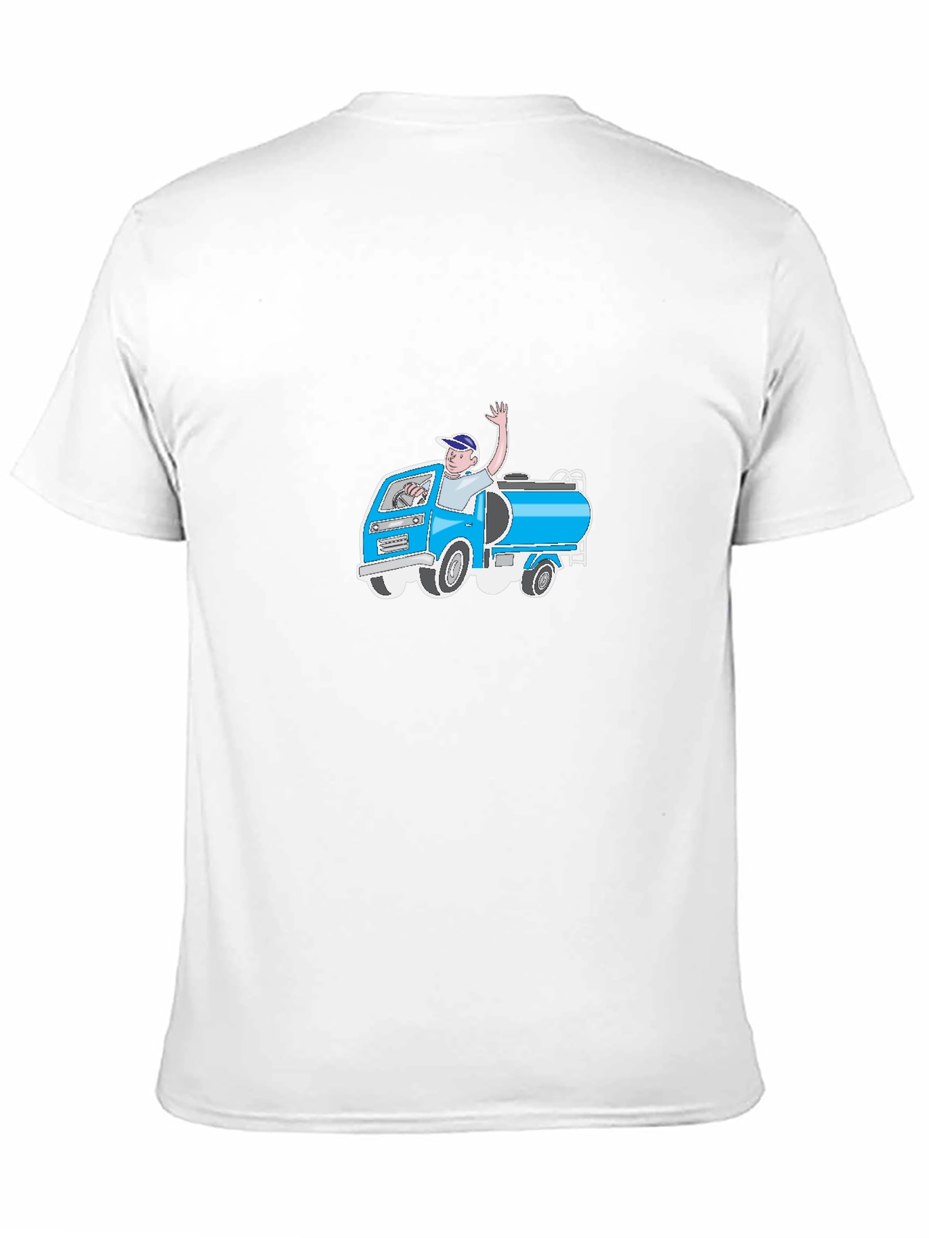 Cartoon Tank Truck Graphic T-Shirt