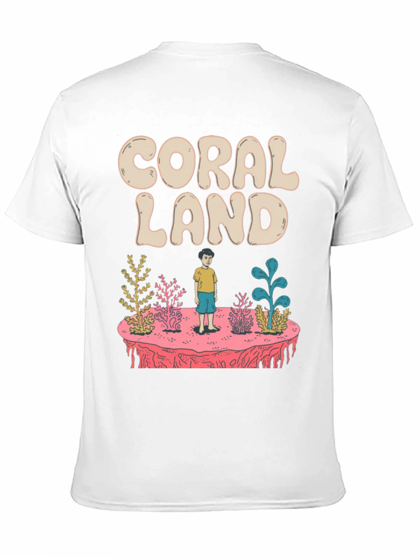 Coral Land Black Graphic T-Shirt