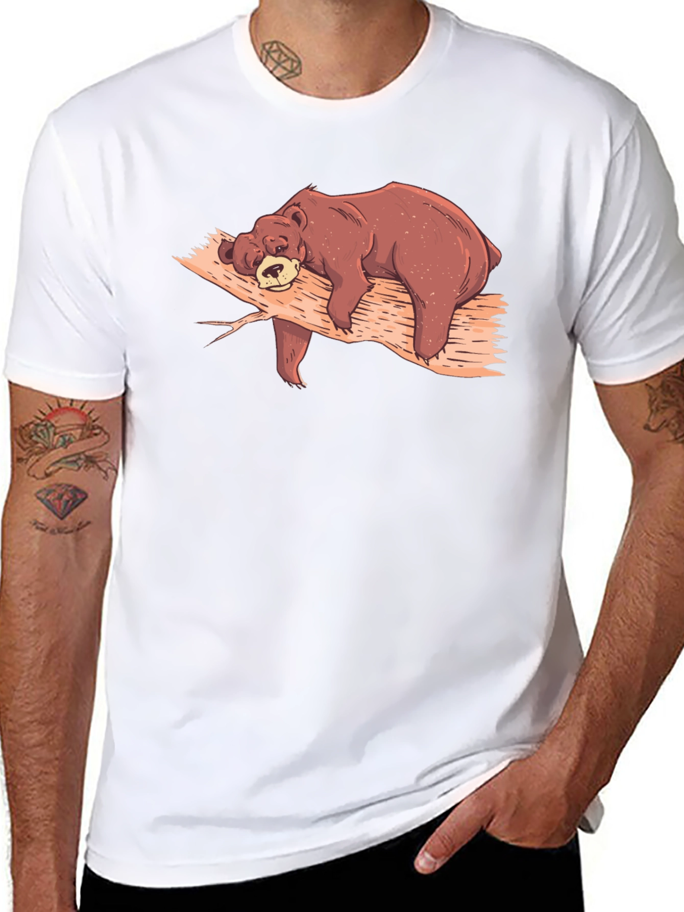 Lazy Bear Nap T-Shirt - Comfy Black Tee