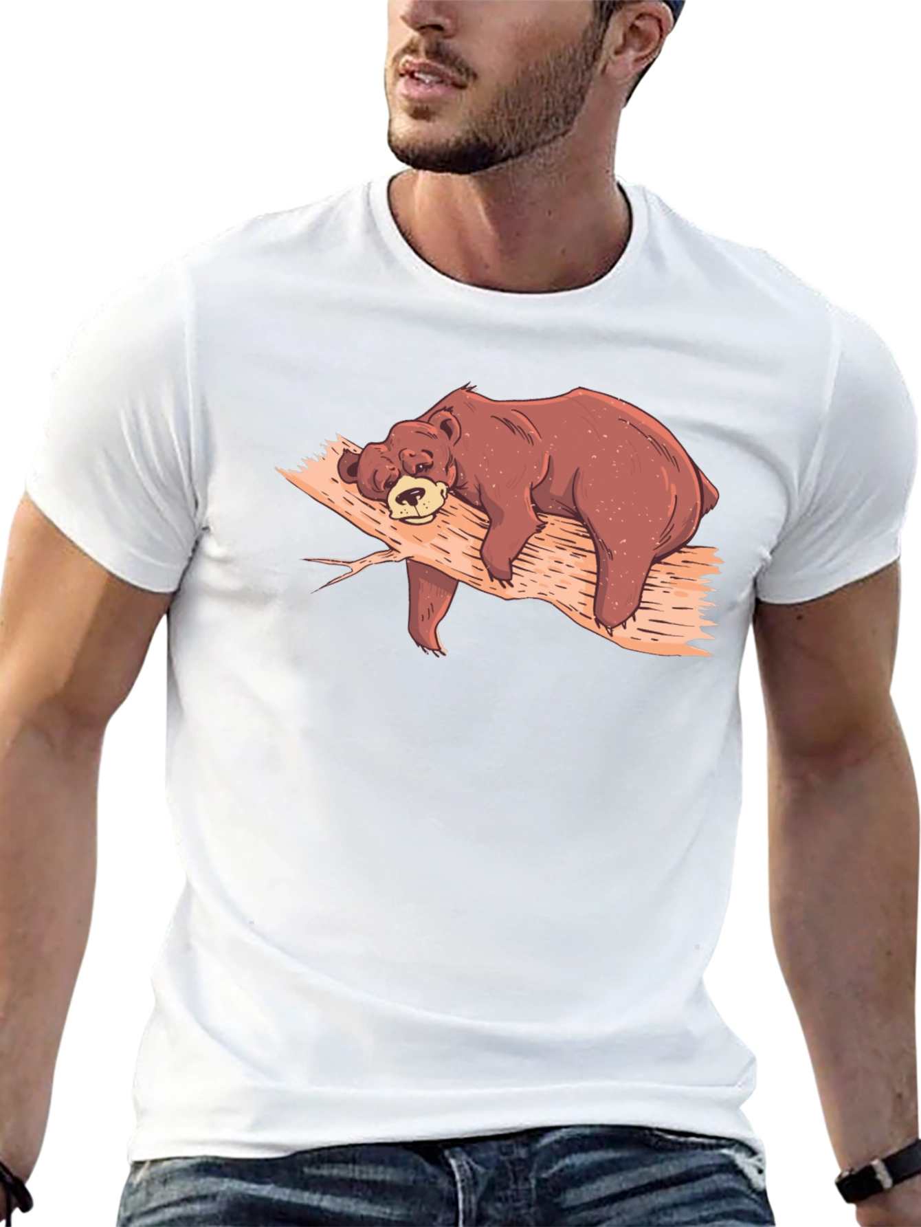 Lazy Bear Nap T-Shirt - Comfy Black Tee