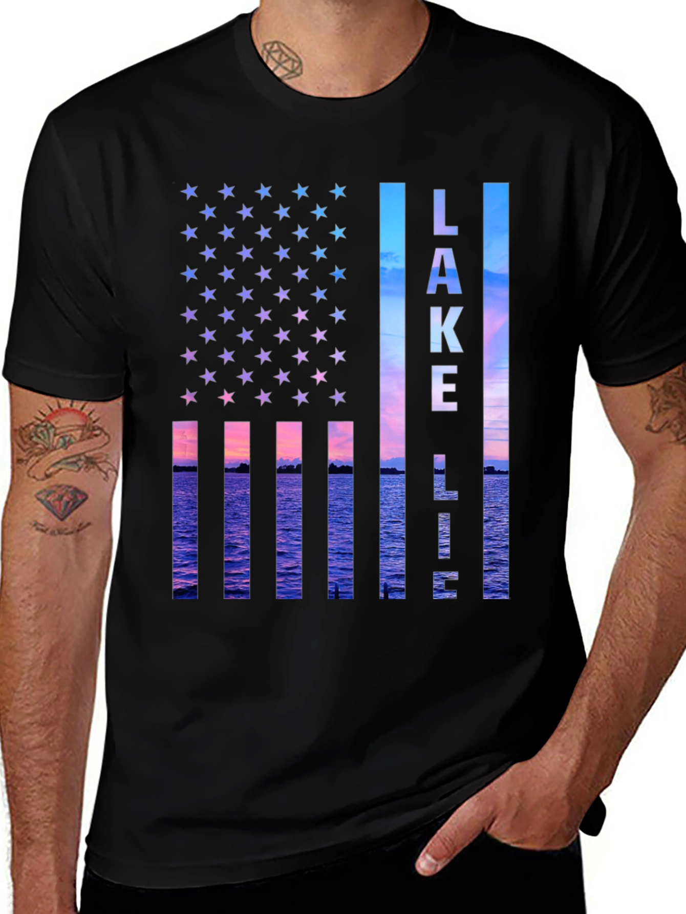 Lake Life American Flag T-Shirt