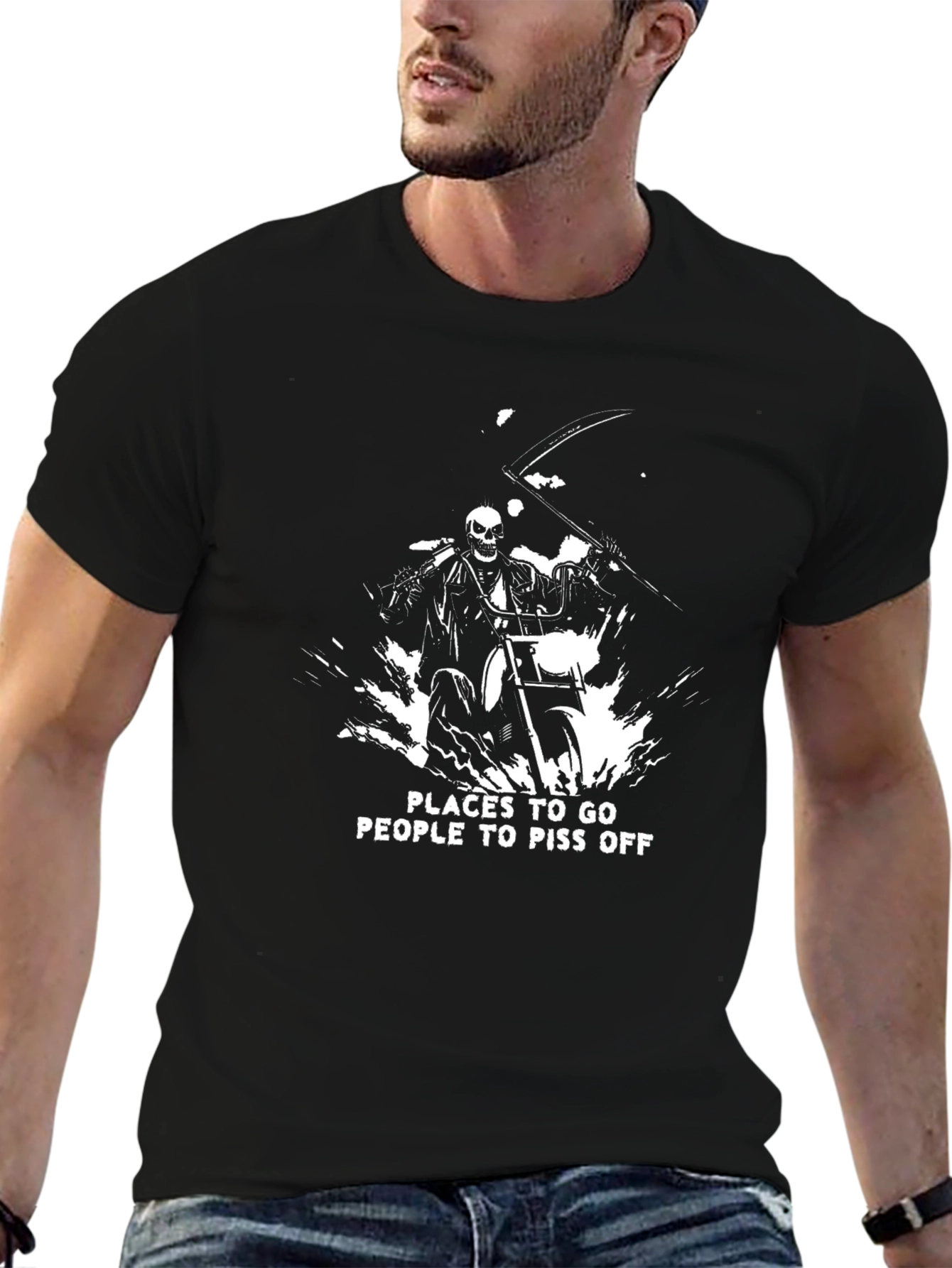 Grim Rider Graphic Tee - Places to Piss Off