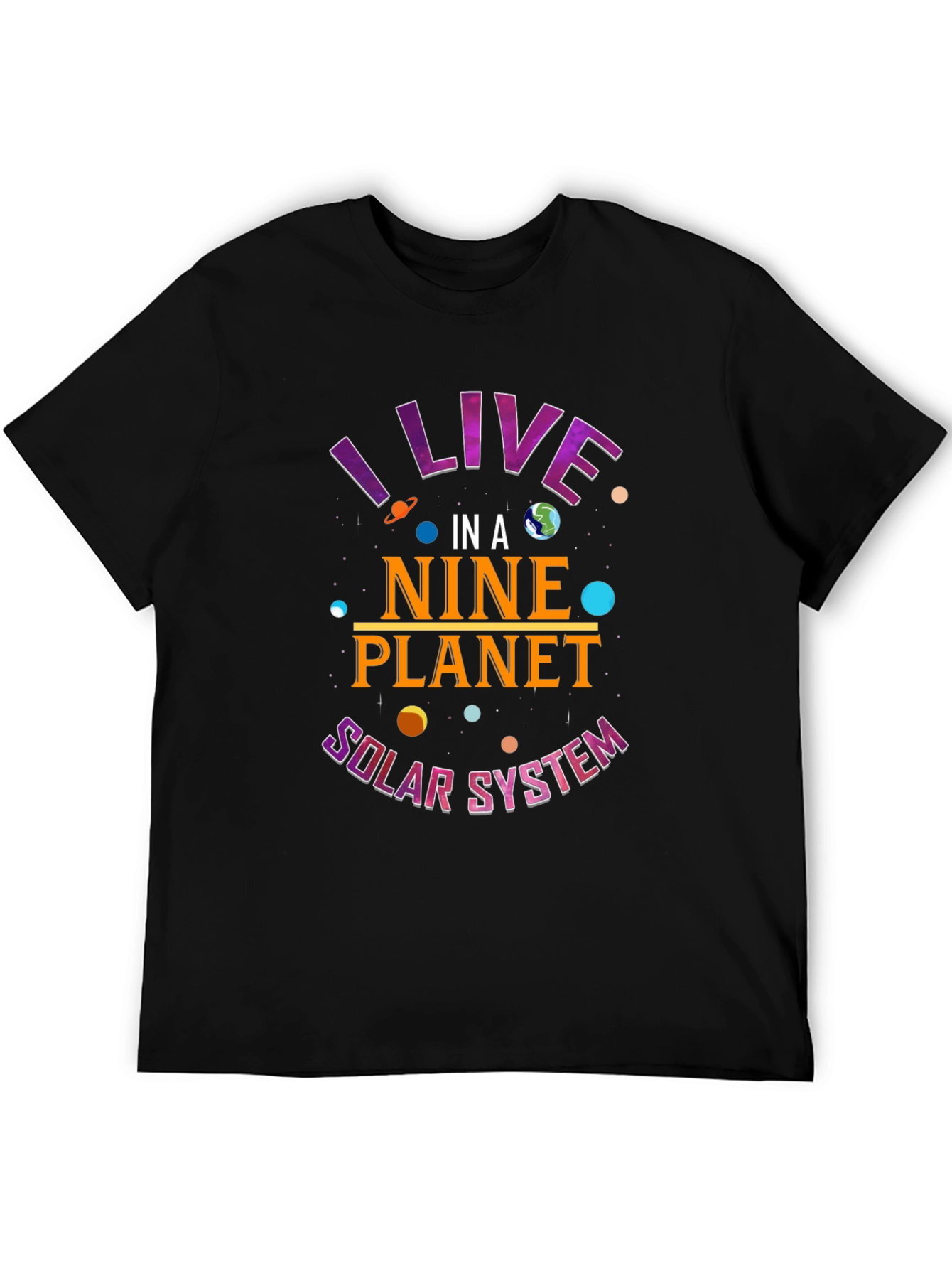Nine Planet Solar System Graphic Tee